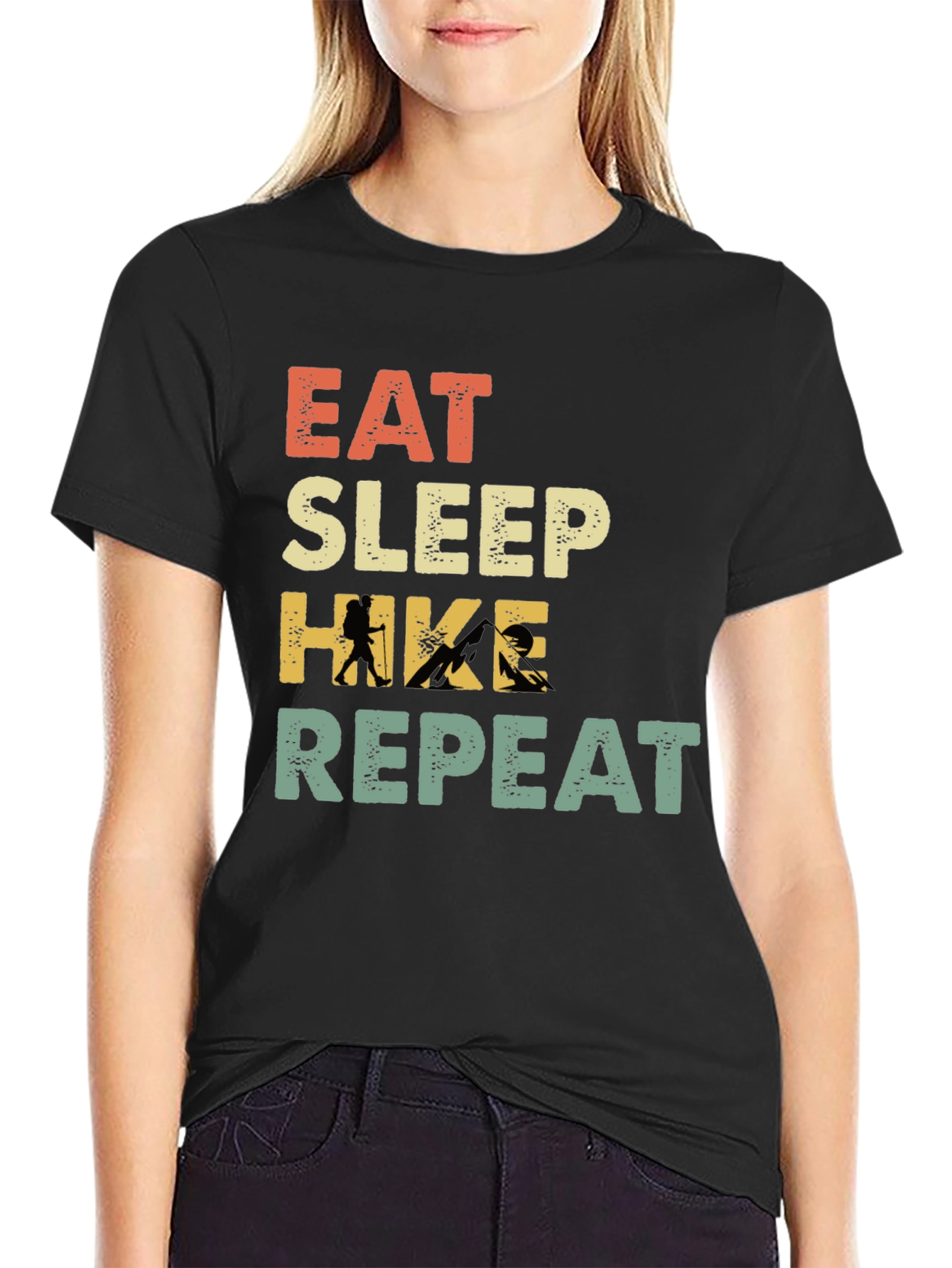 Eat Sleep Hike Repeat T-Shirt - Hiking Adventure Tee