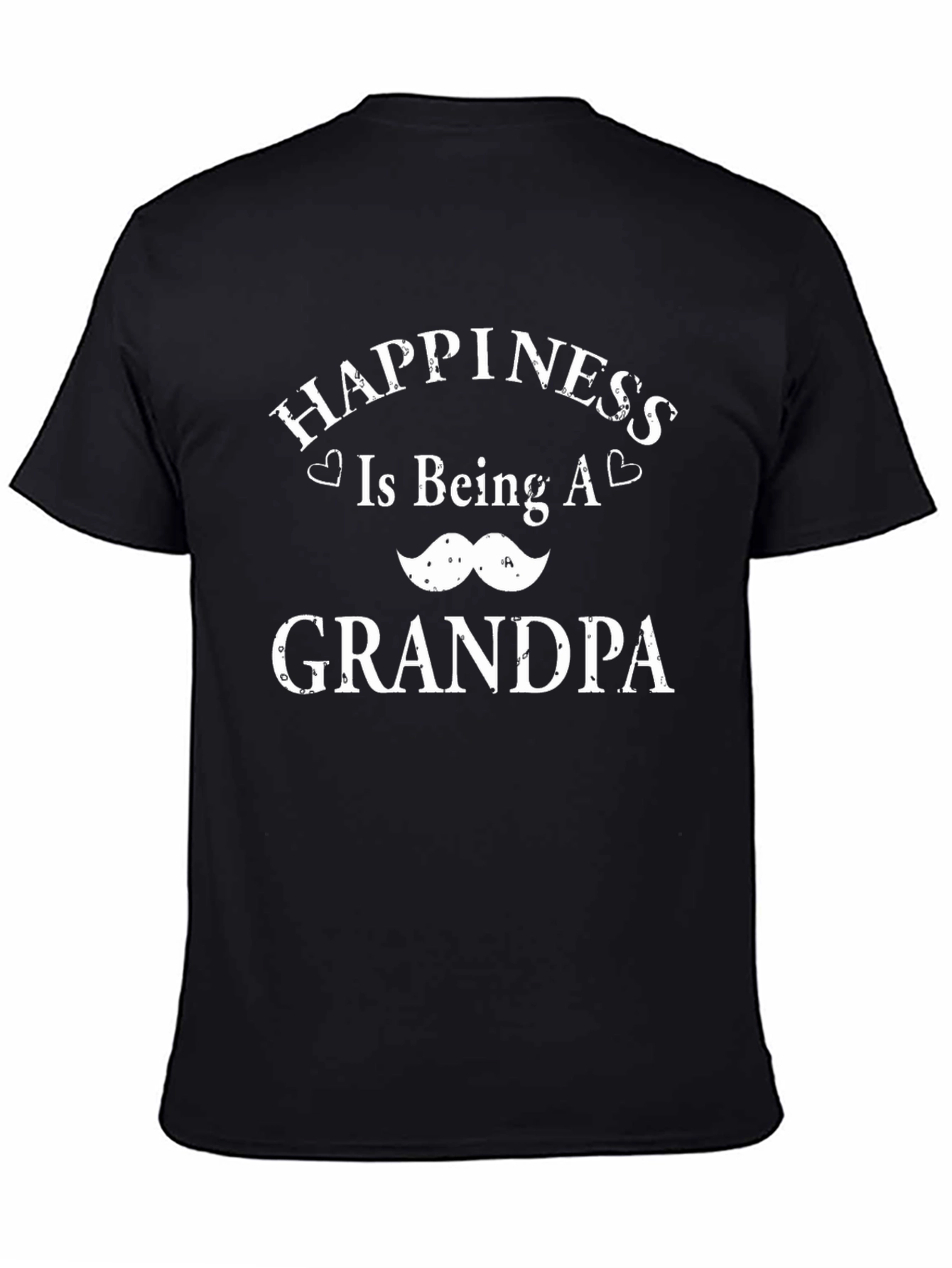 Happiness Is Being A Grandpa Black T-Shirt