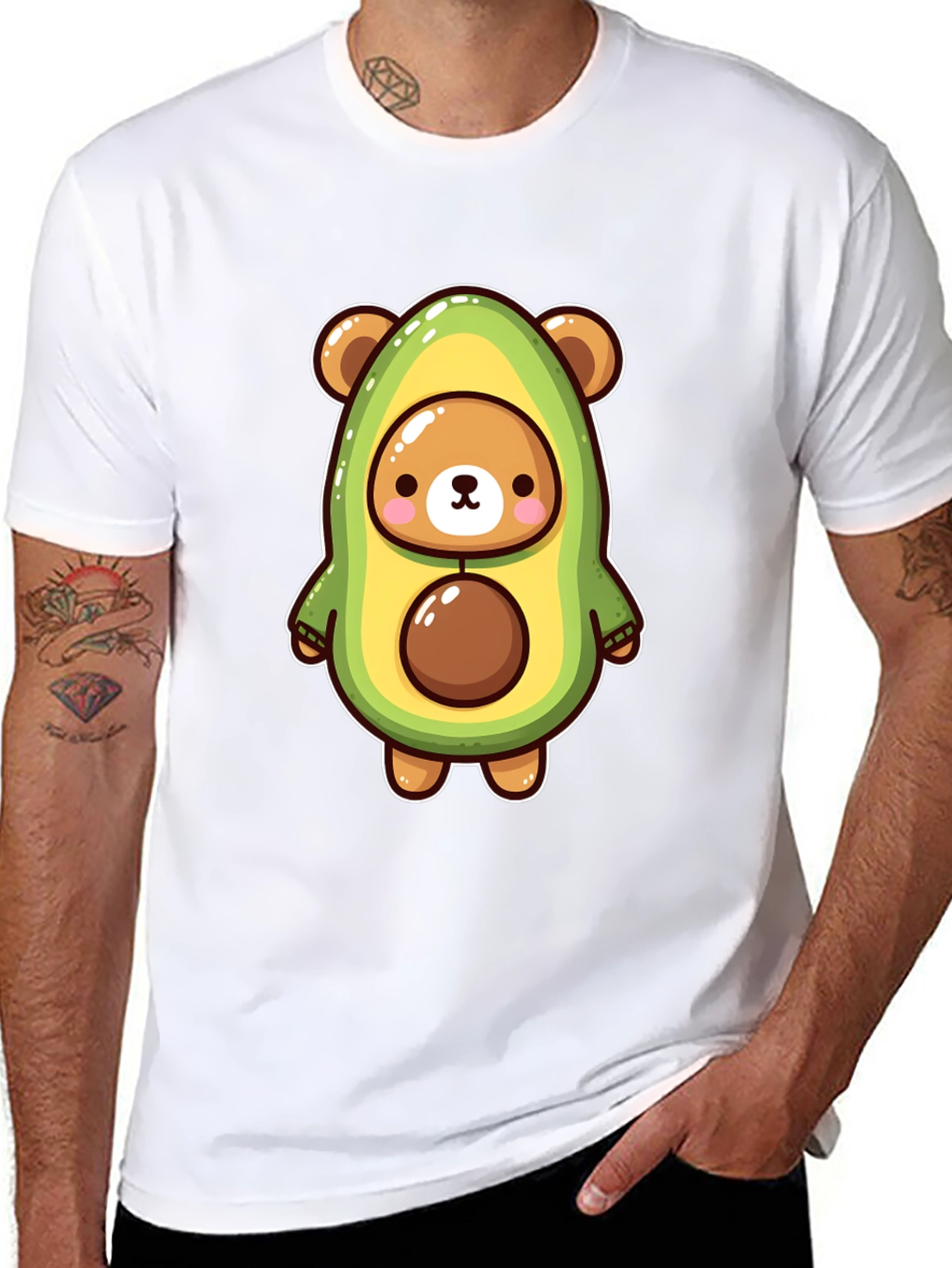 Avocado Bear Graphic Tee - Fun & Unique Design