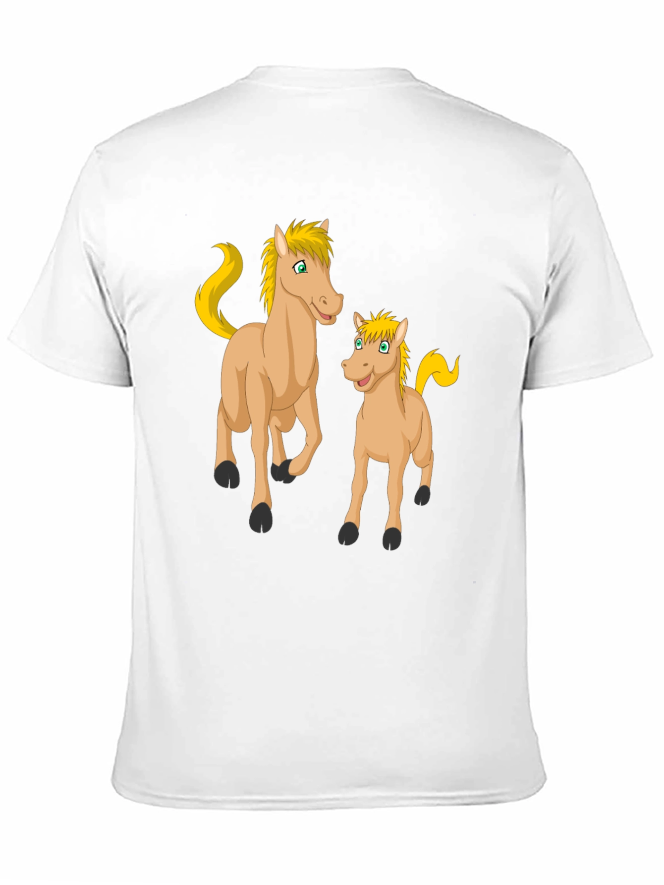 Cartoon Horse Graphic Black T-Shirt