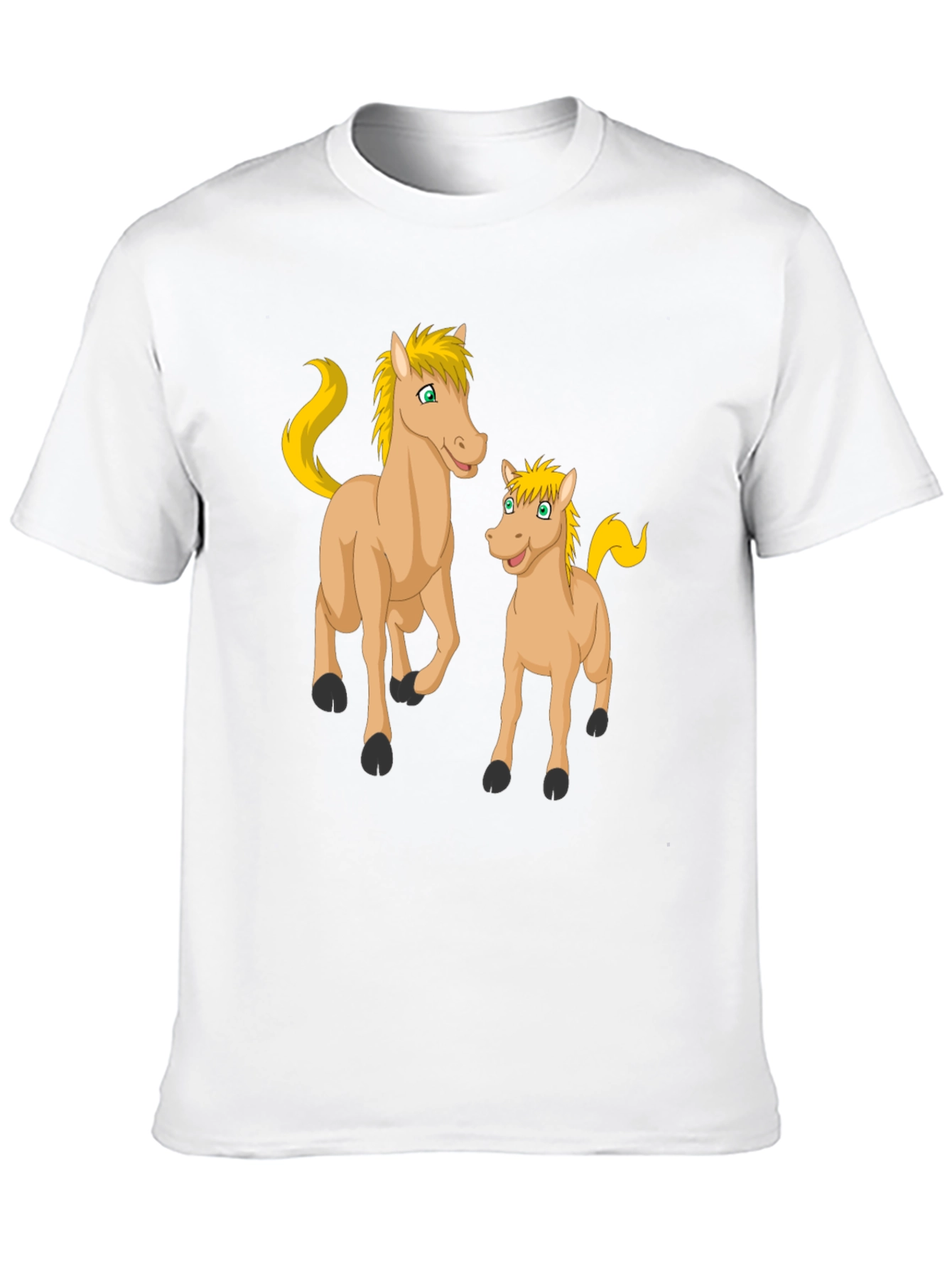 Cartoon Horse Graphic Black T-Shirt