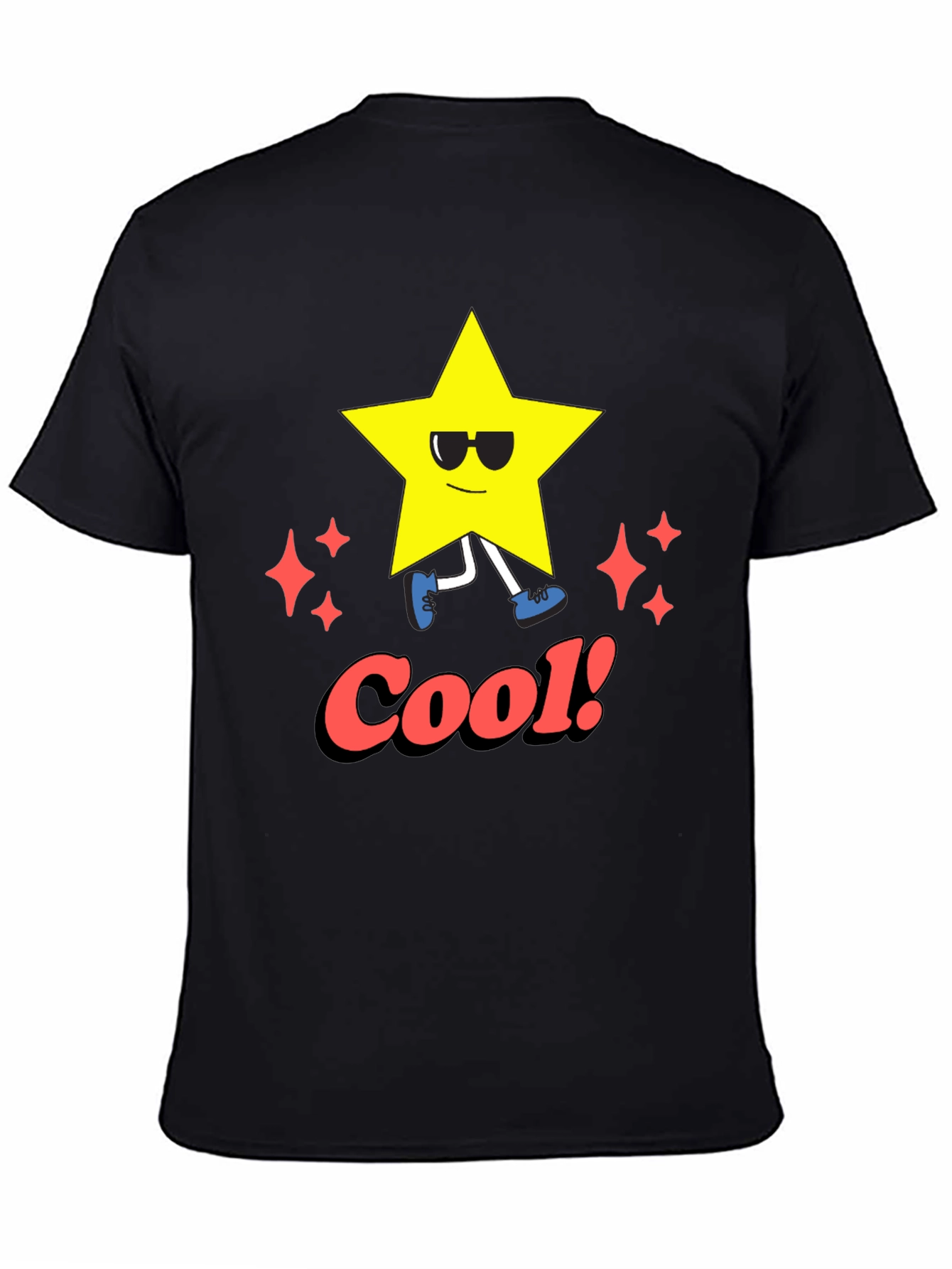 Cool Star Graphic Tee - Black Casual T-Shirt
