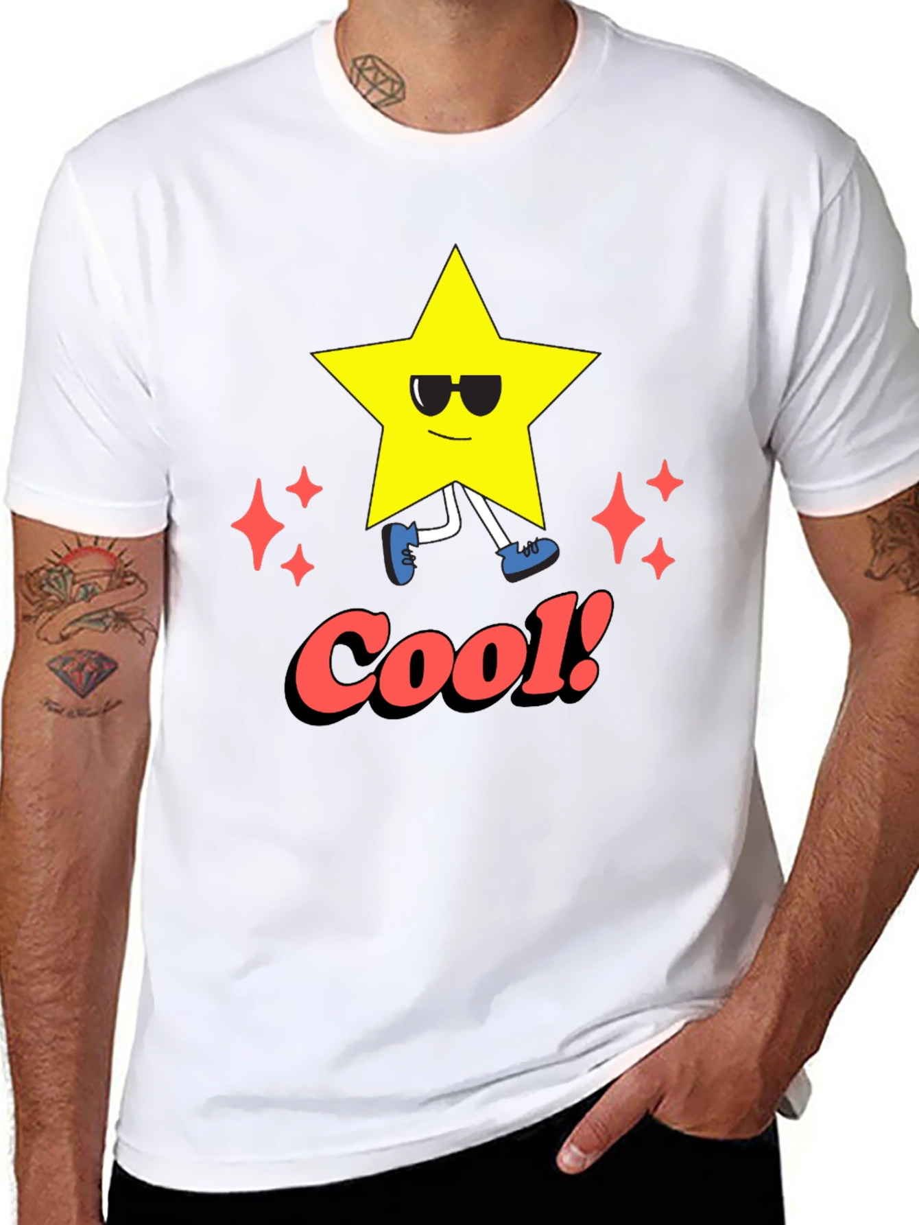 Cool Star Graphic Tee - Black Casual T-Shirt