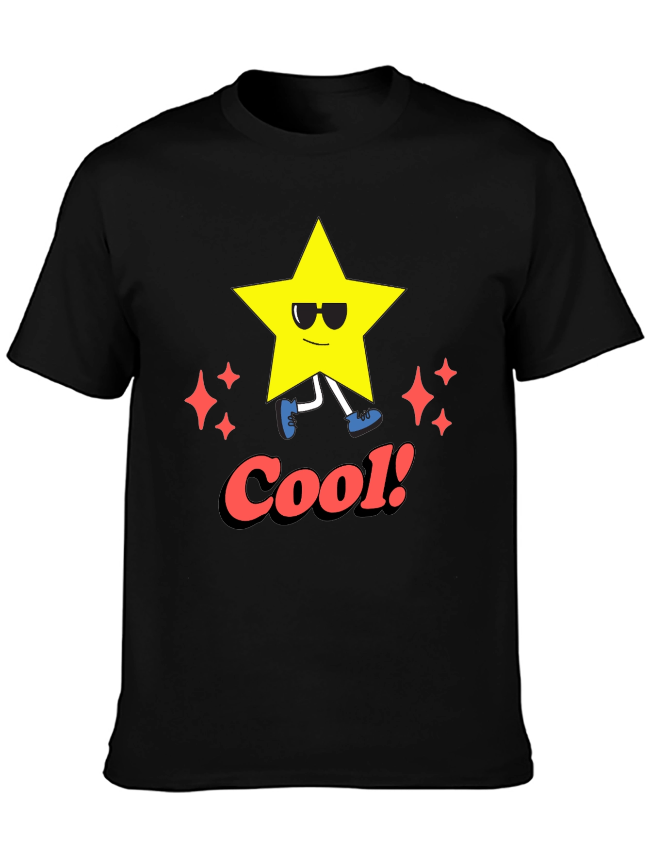 Cool Star Graphic Tee - Black Casual T-Shirt
