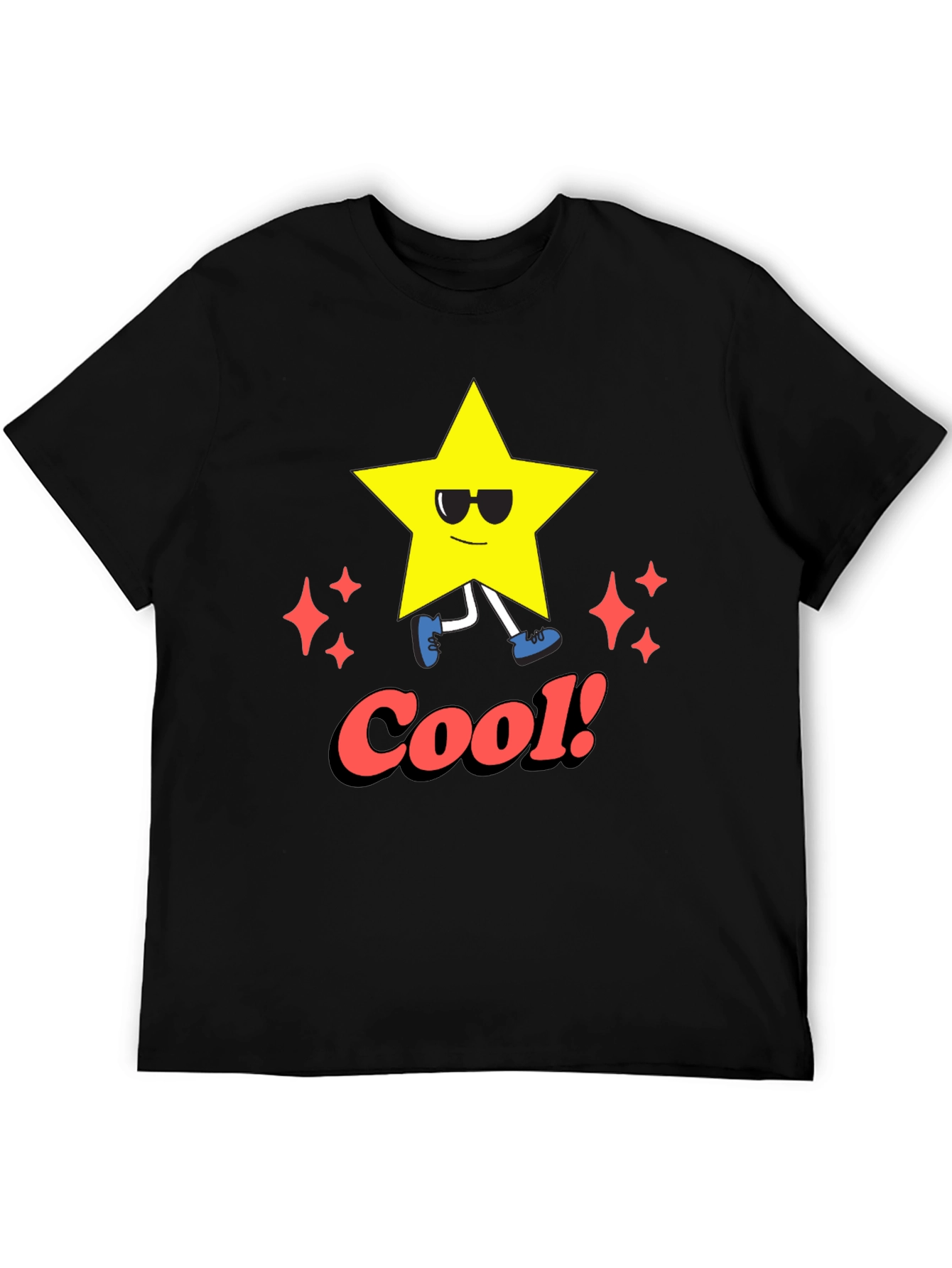 Cool Star Graphic Tee - Black Casual T-Shirt