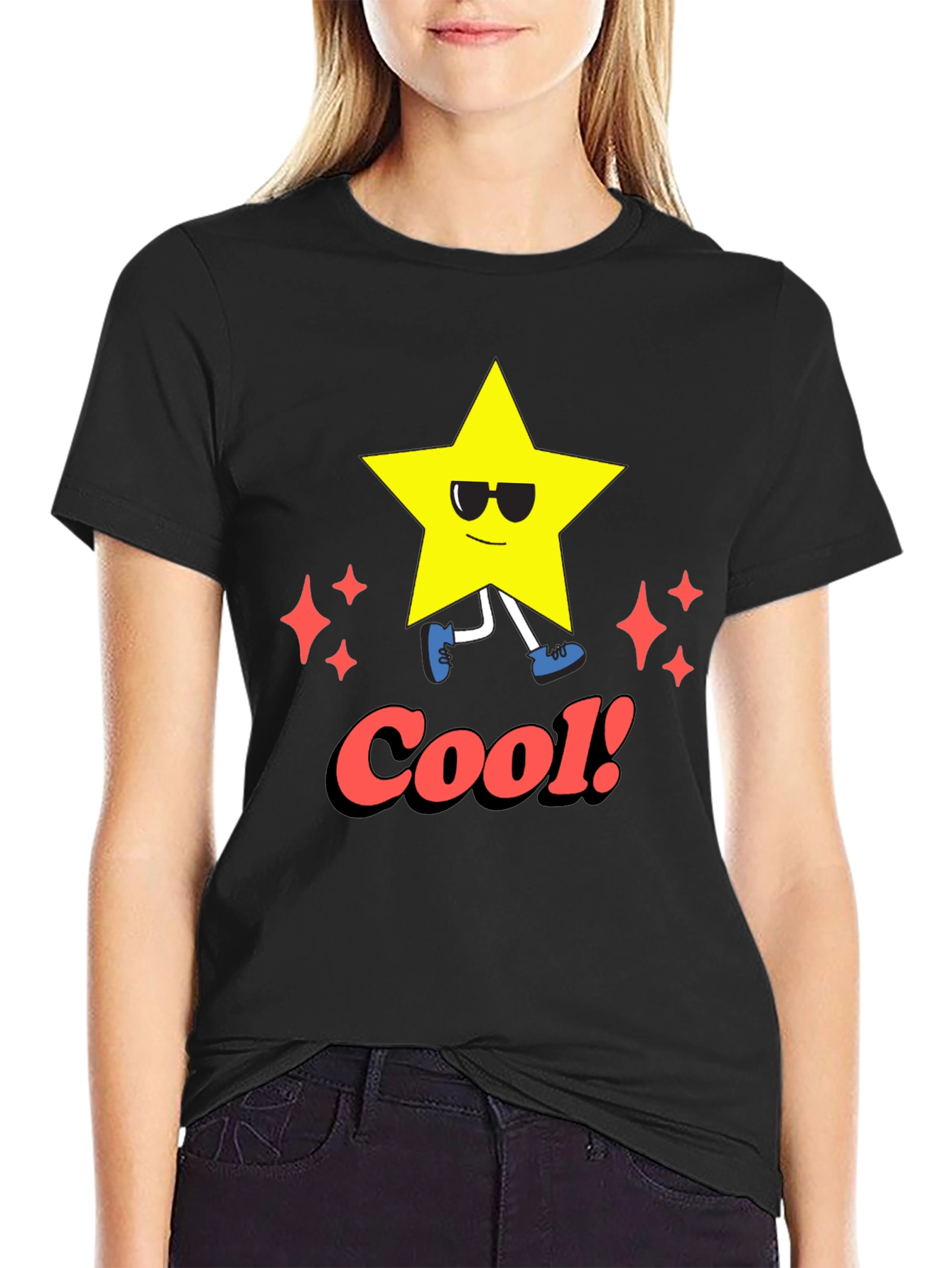 Cool Star Graphic Tee - Black Casual T-Shirt