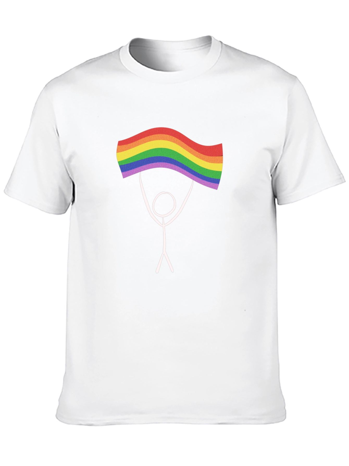 Pride Stick Figure Graphic Tee - Black