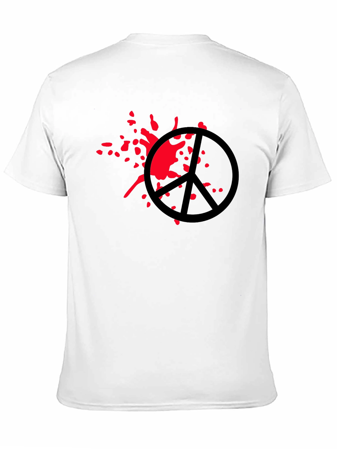 Peace Sign Graphic Tee - Black Cotton Blend