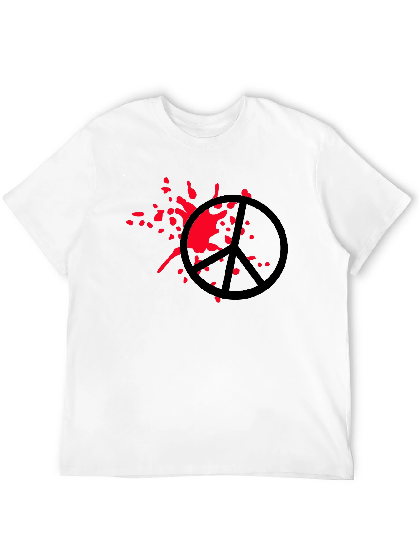 Peace Sign Graphic Tee - Black Cotton Blend