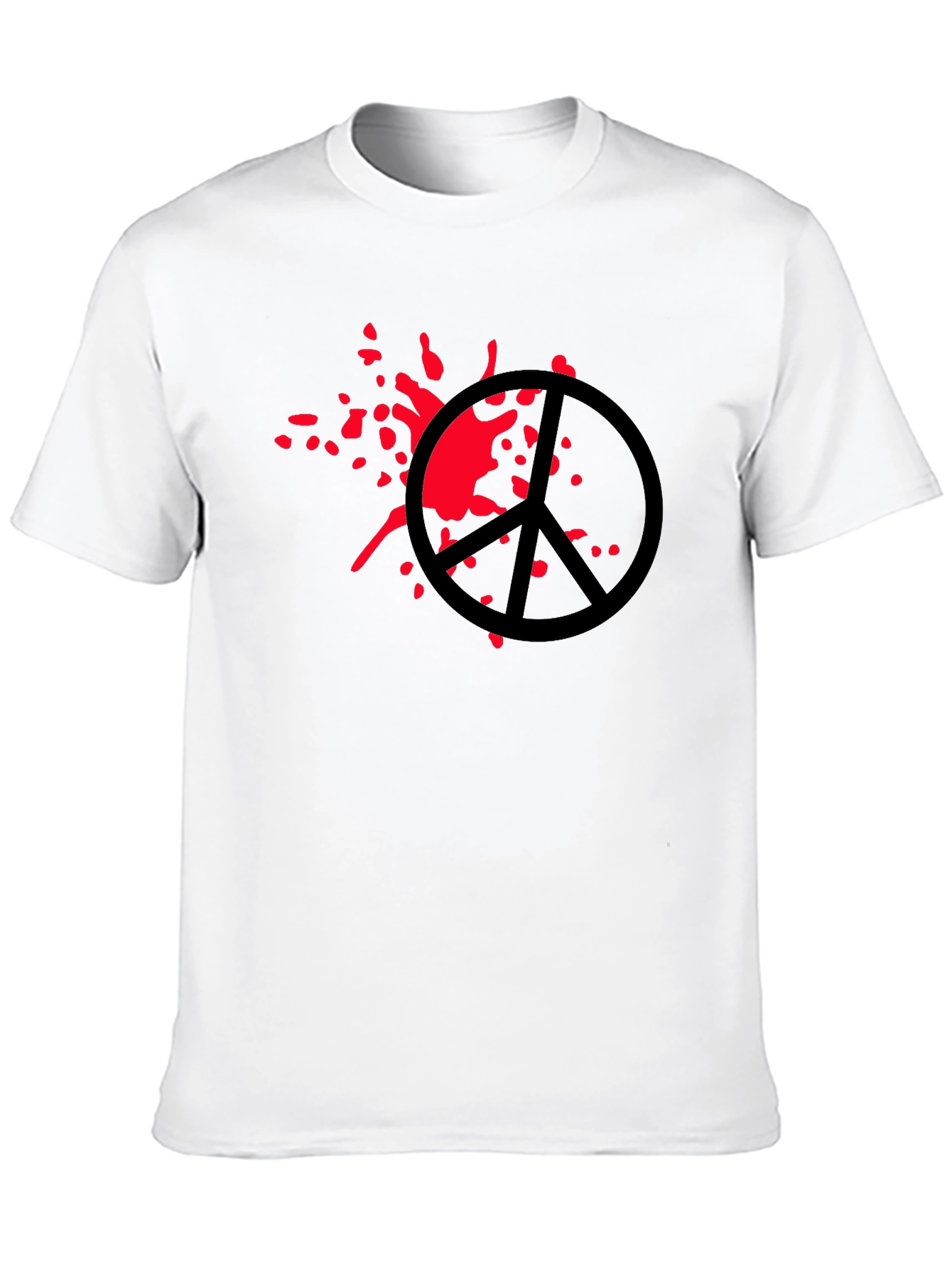 Peace Sign Graphic Tee - Black Cotton Blend