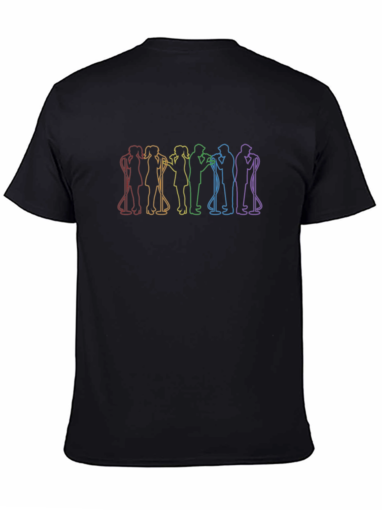 Rainbow Singer Silhouette Black T-Shirt