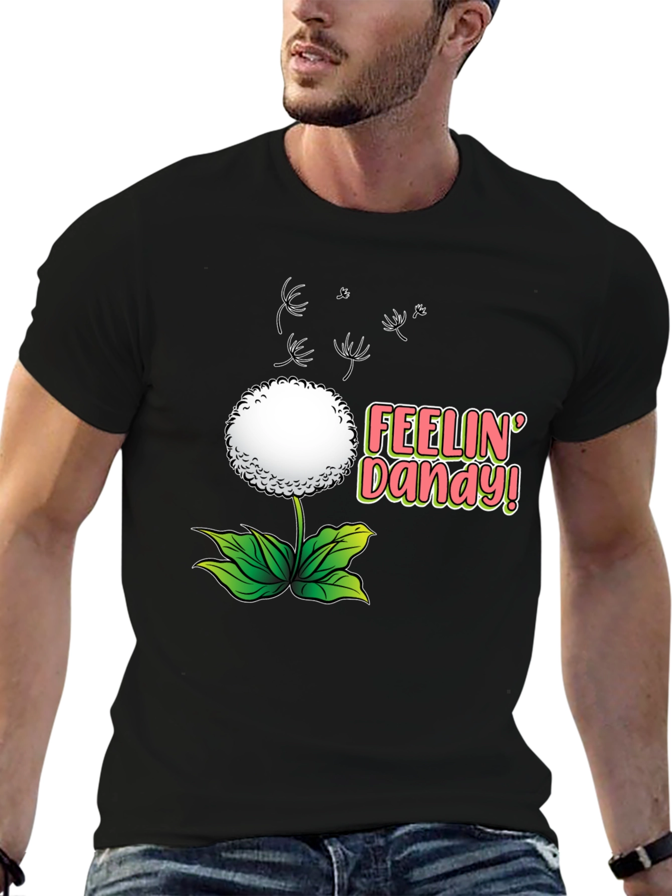 Feelin Dandy T-Shirt - Black Floral Design