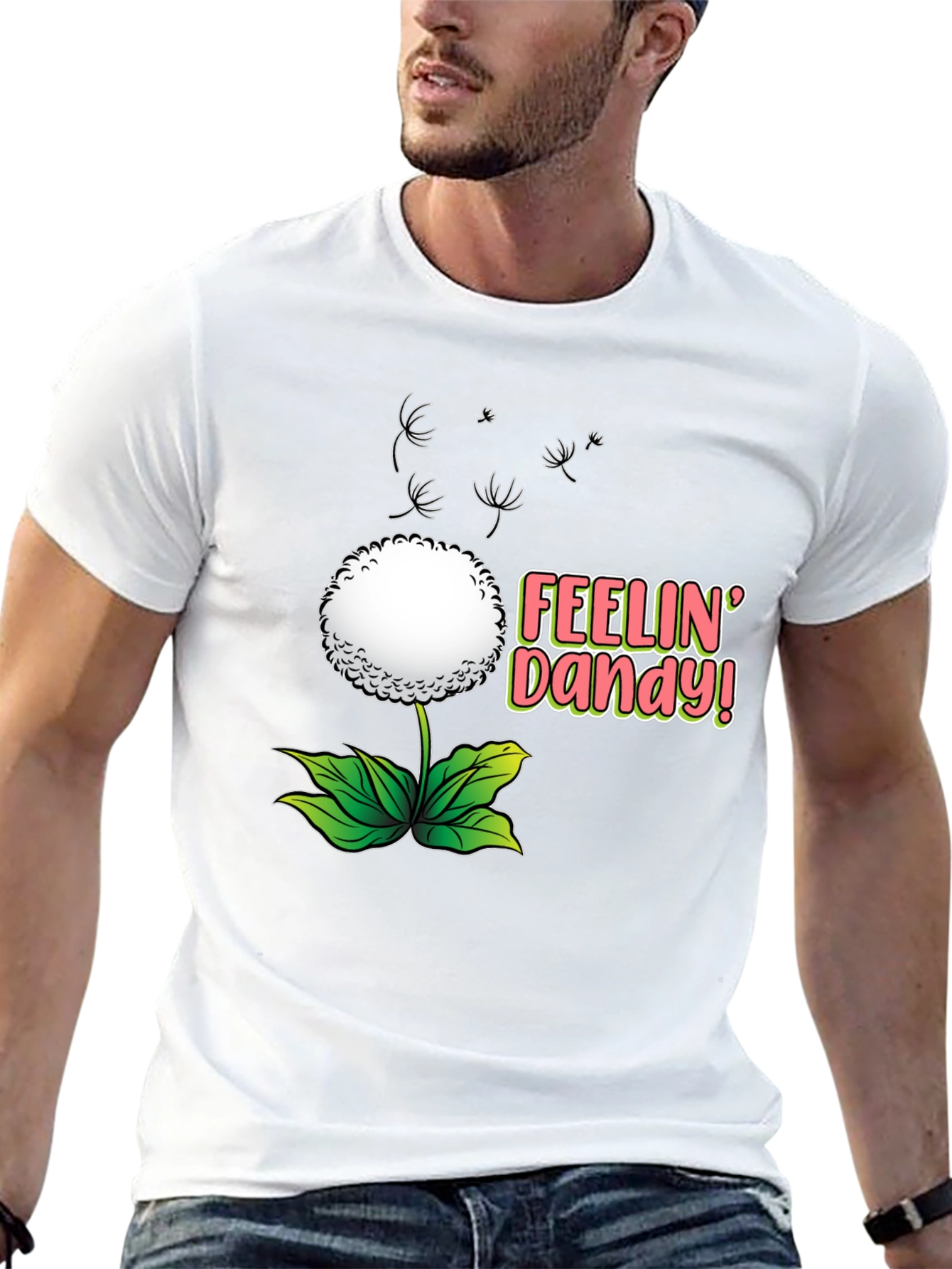 Feelin Dandy T-Shirt - Black Floral Design