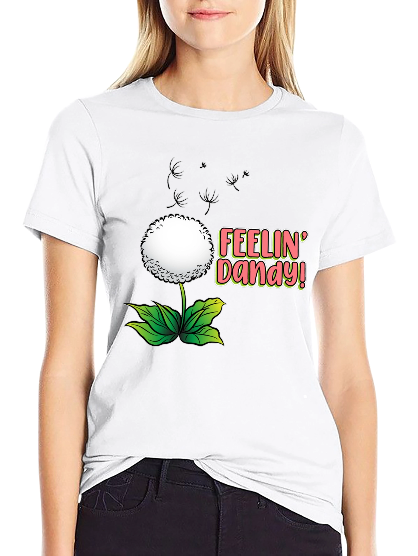 Feelin Dandy T-Shirt - Black Floral Design