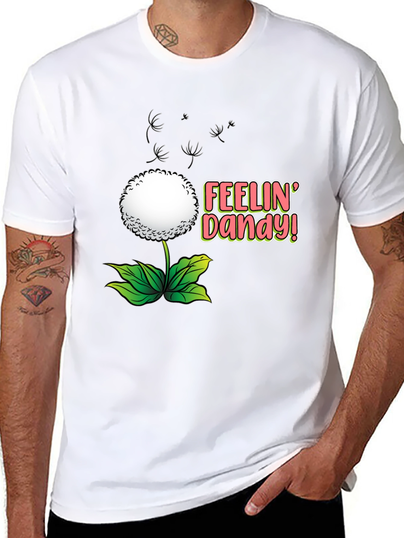 Feelin Dandy T-Shirt - Black Floral Design