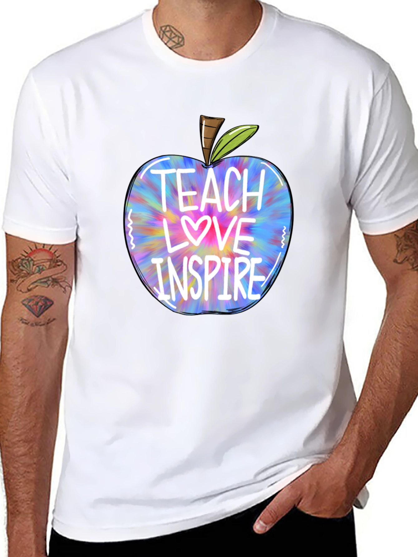 Teacher Apple T-Shirt - Teach Love Inspire