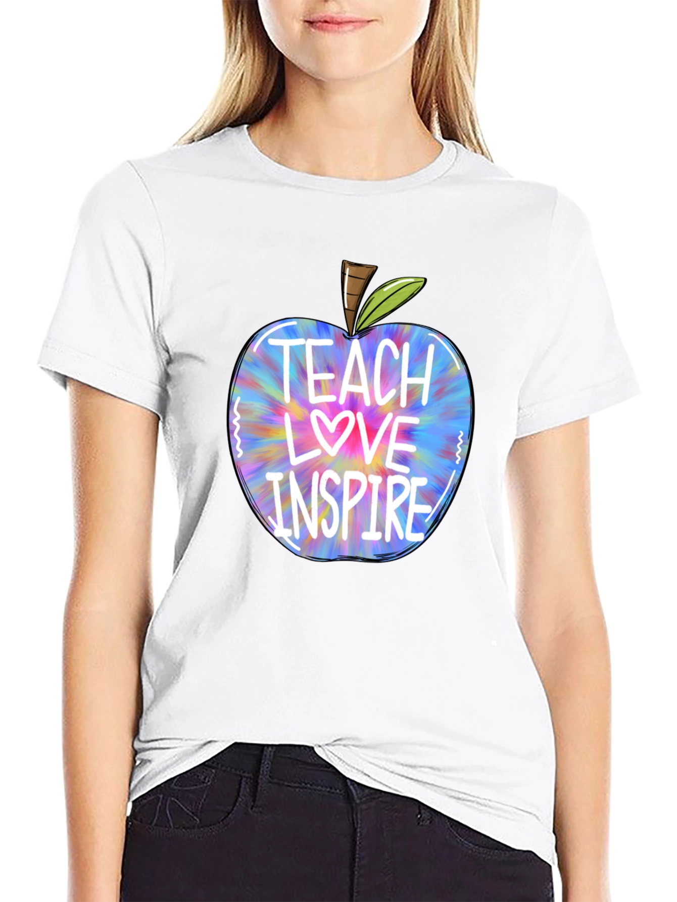 Teacher Apple T-Shirt - Teach Love Inspire