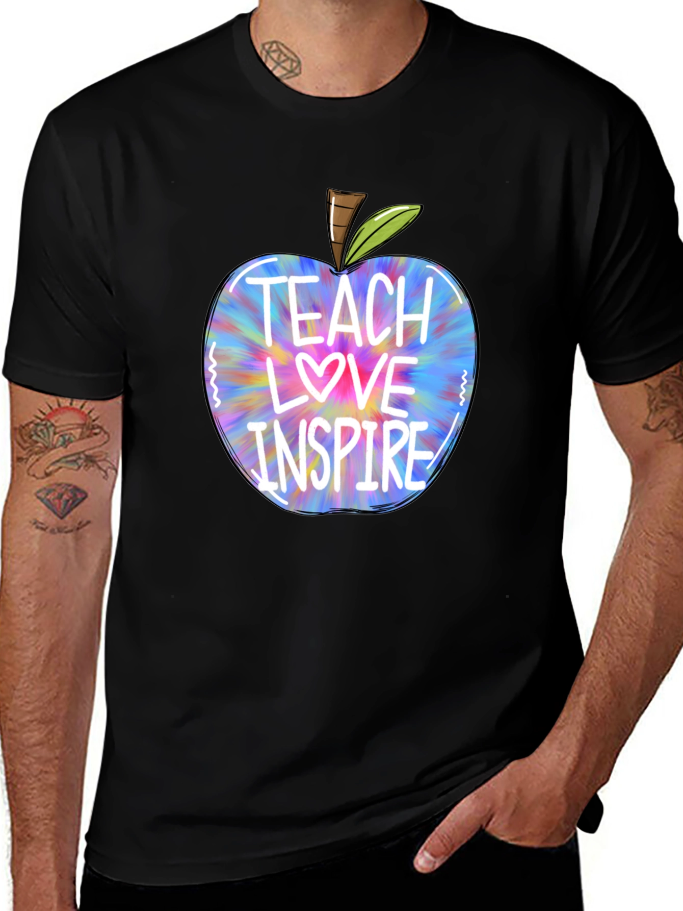 Teacher Apple T-Shirt - Teach Love Inspire