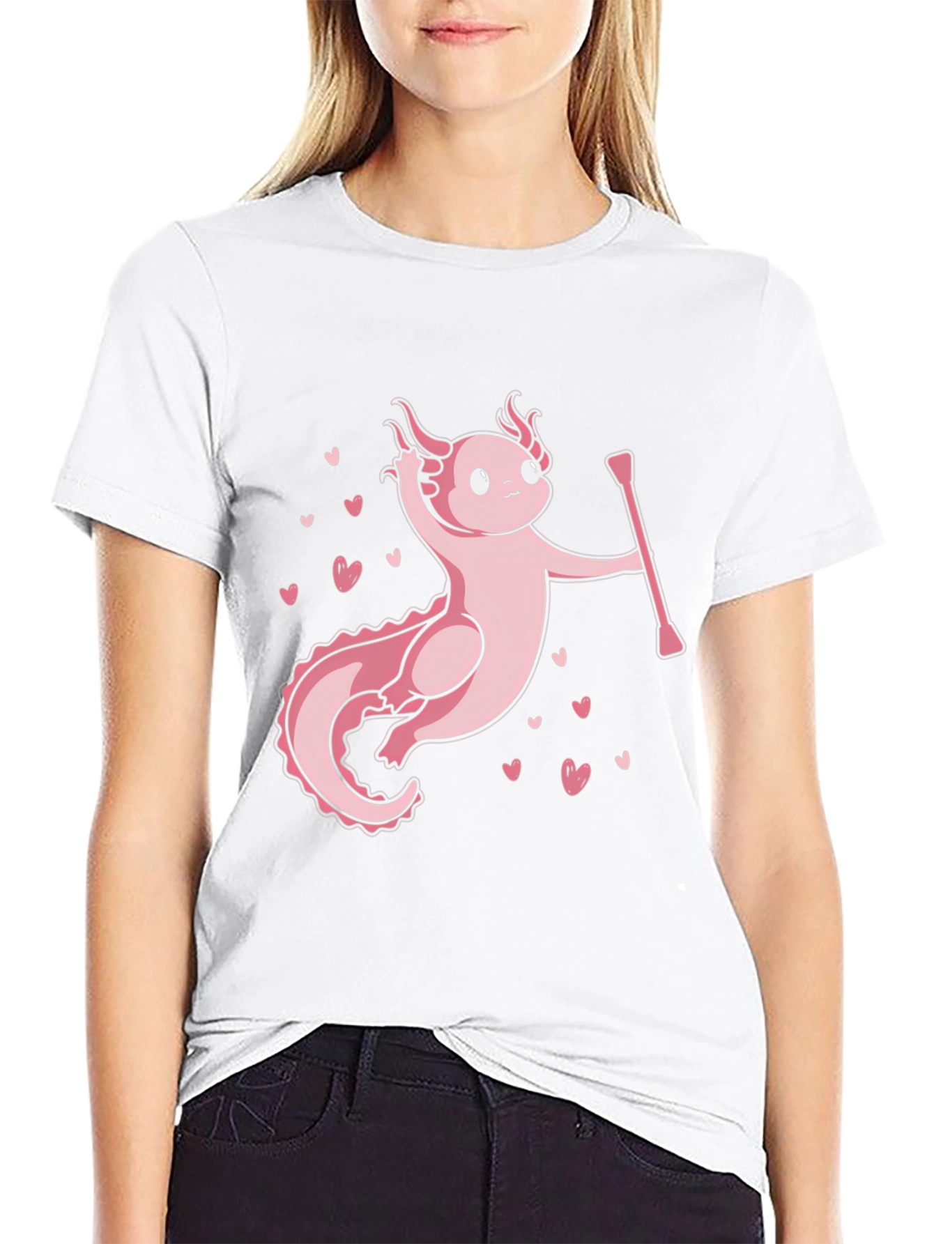 Axolotl Majorette T-Shirt - Cute Pink Salamander