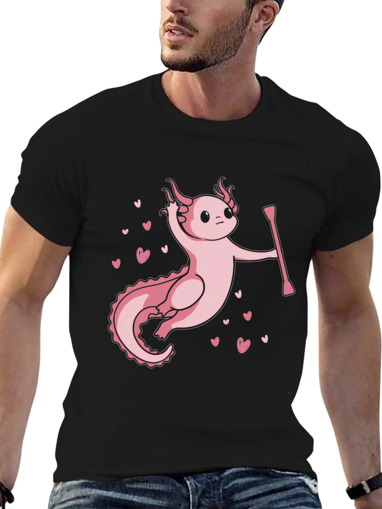 Axolotl Majorette T-Shirt - Cute Pink Salamander