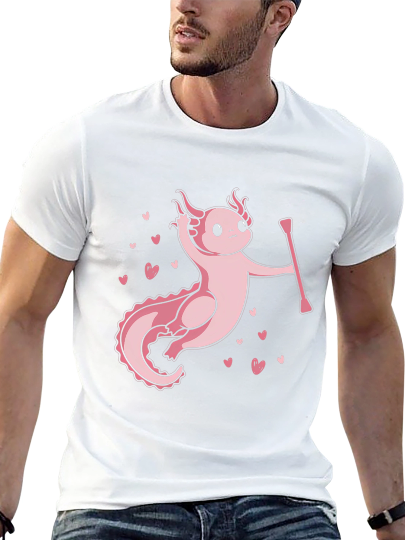 Axolotl Majorette T-Shirt - Cute Pink Salamander