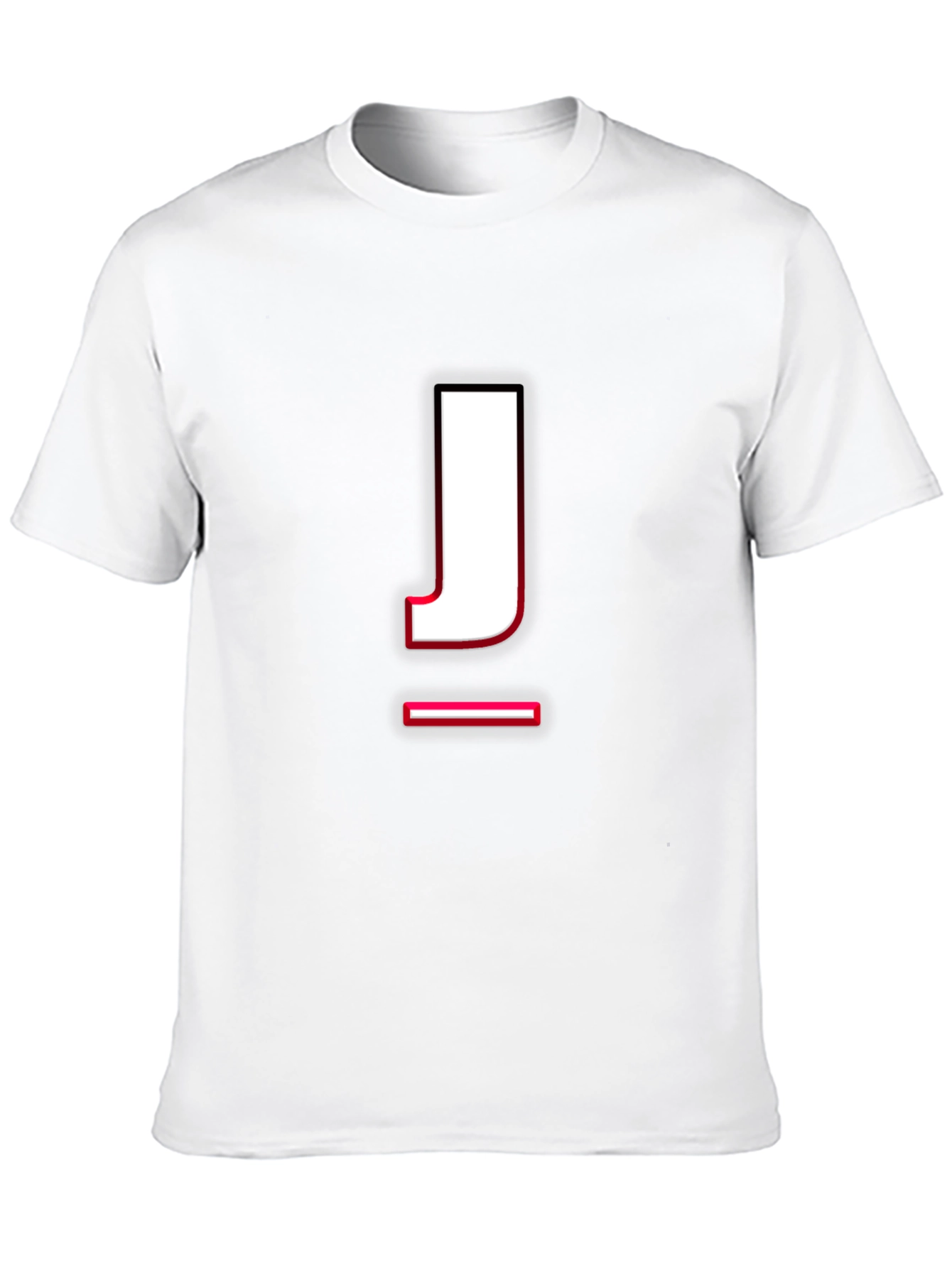 Letter J Graphic T-Shirt - Casual Cotton Tee