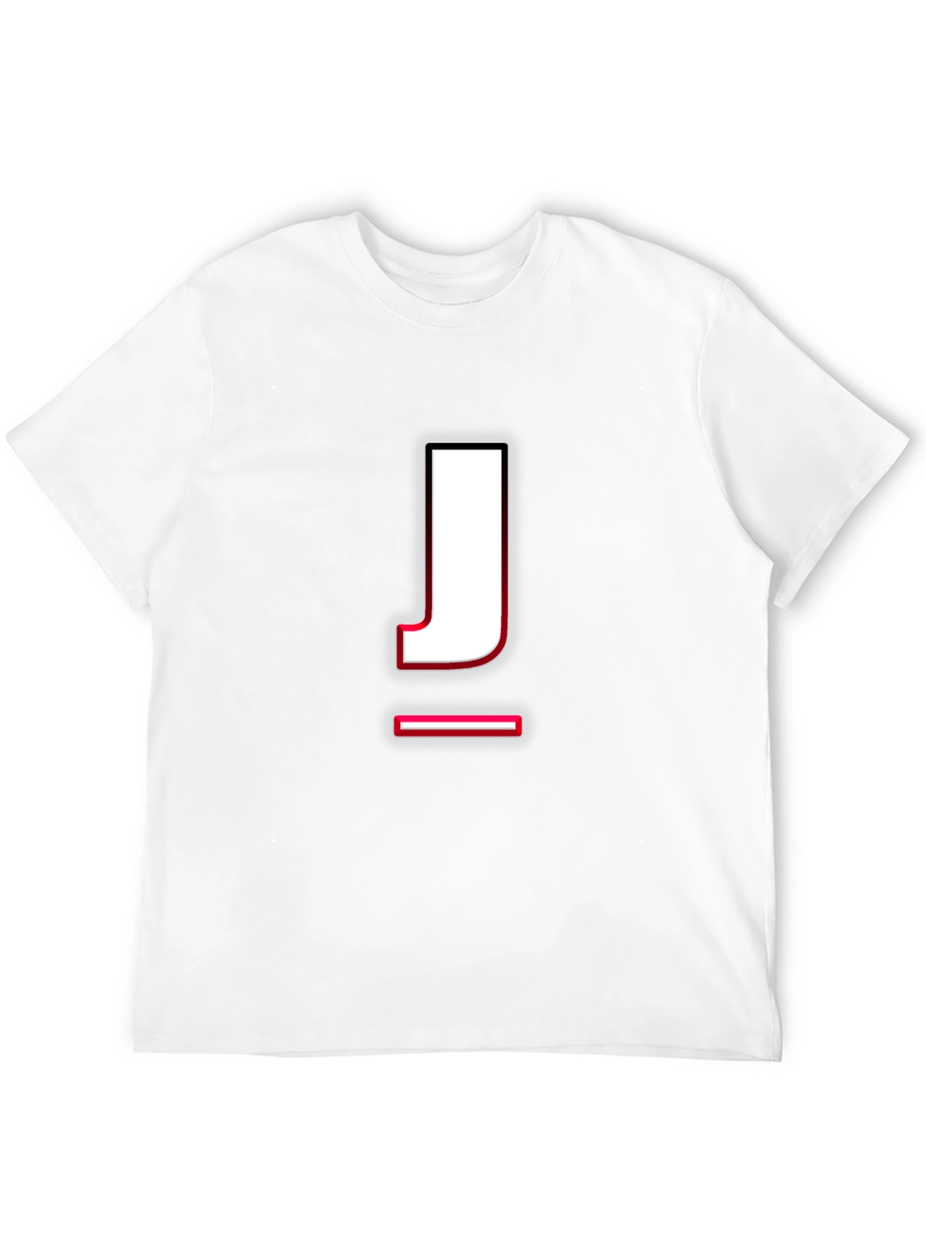 Letter J Graphic T-Shirt - Casual Cotton Tee