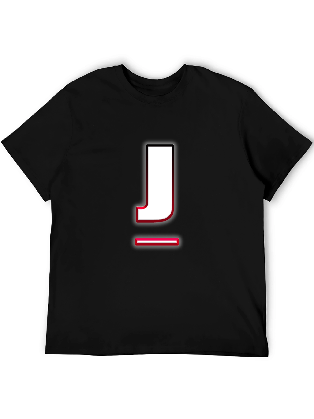 Letter J Graphic T-Shirt - Casual Cotton Tee