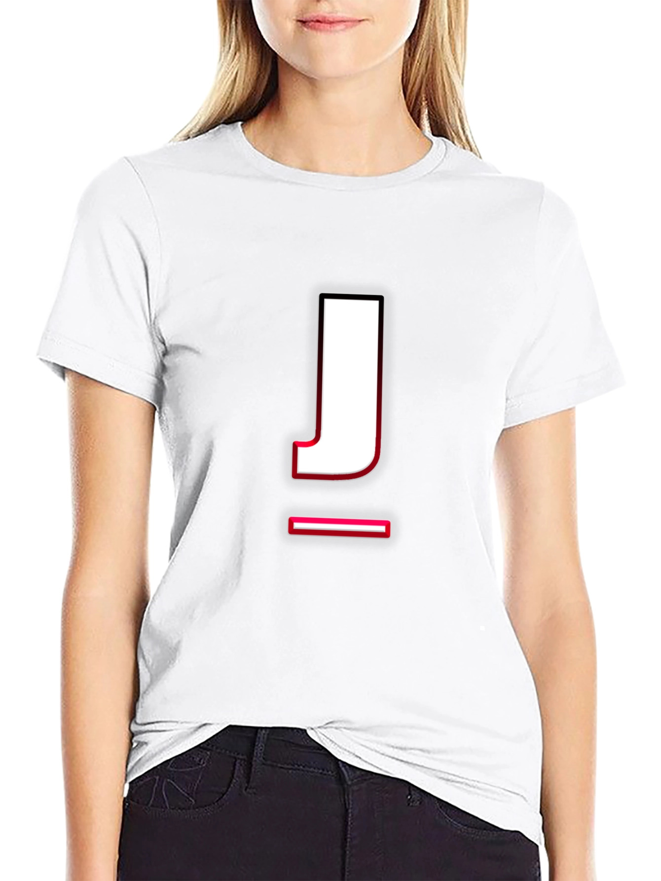 Letter J Graphic T-Shirt - Casual Cotton Tee
