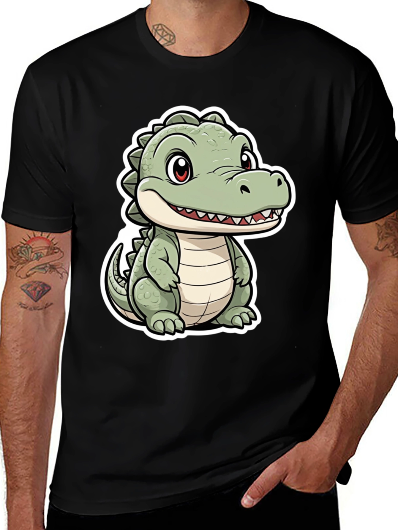 Cute Cartoon Crocodile Graphic Tee