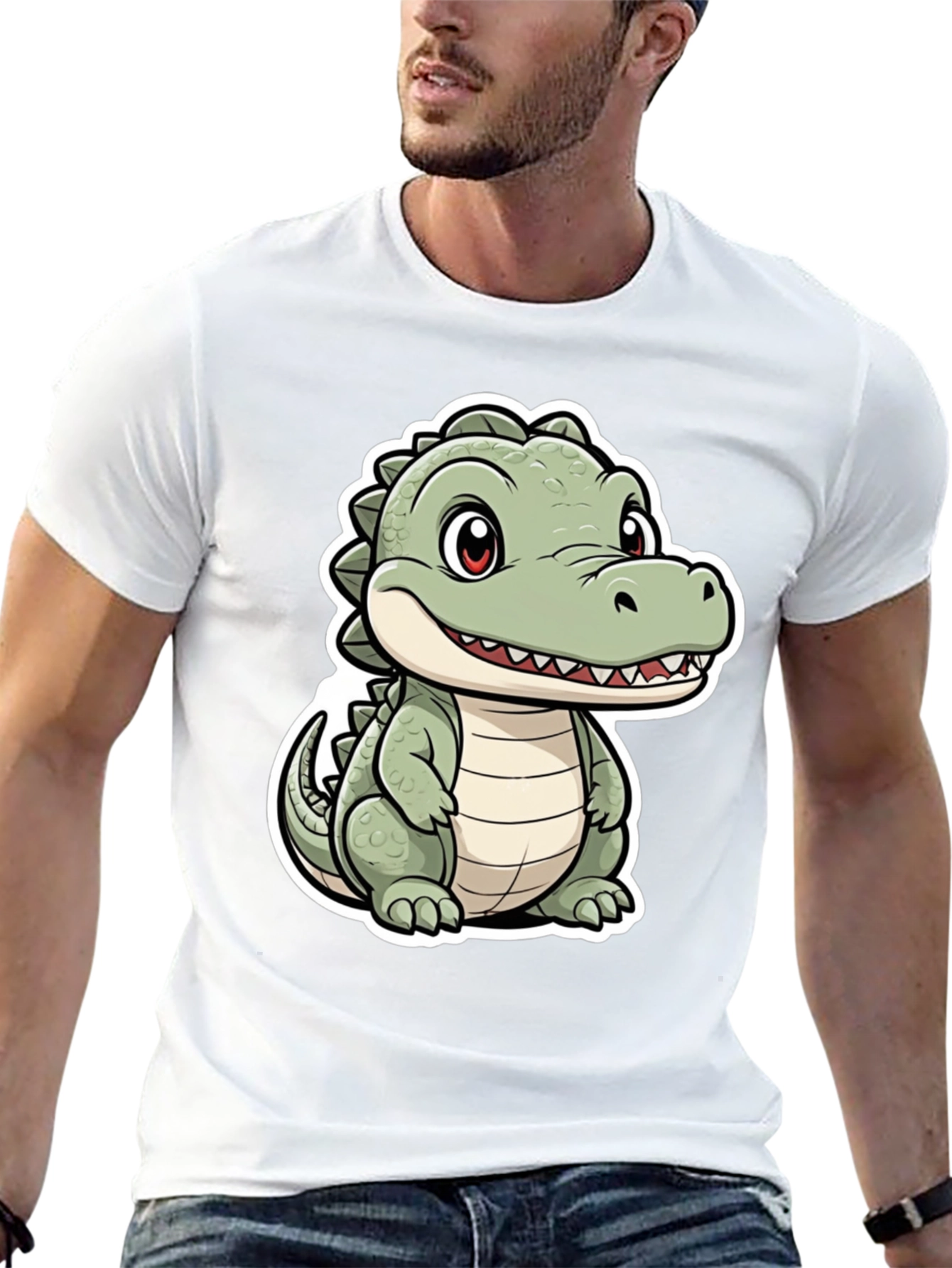 Cute Cartoon Crocodile Graphic Tee