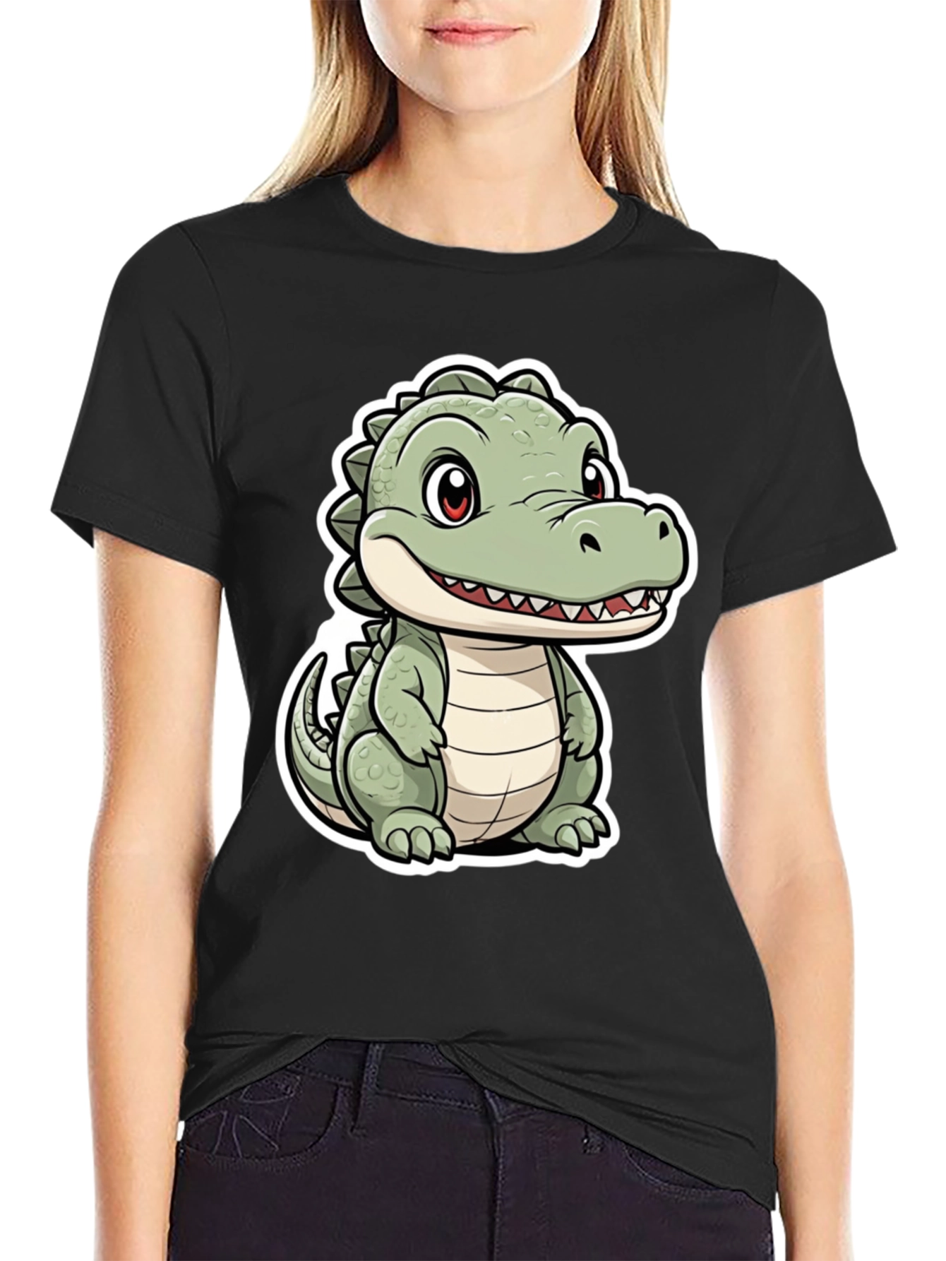 Cute Cartoon Crocodile Graphic Tee
