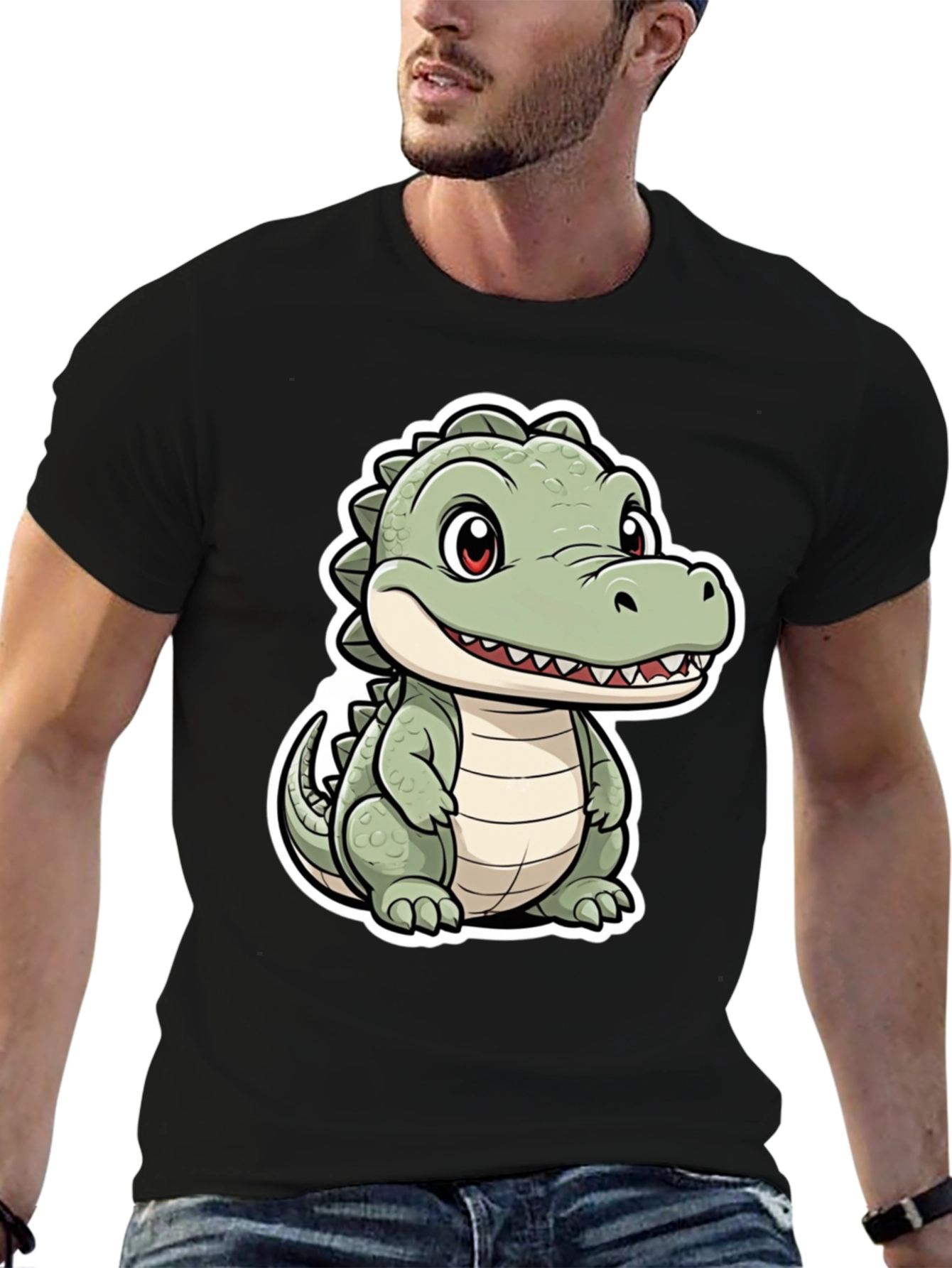 Cute Cartoon Crocodile Graphic Tee