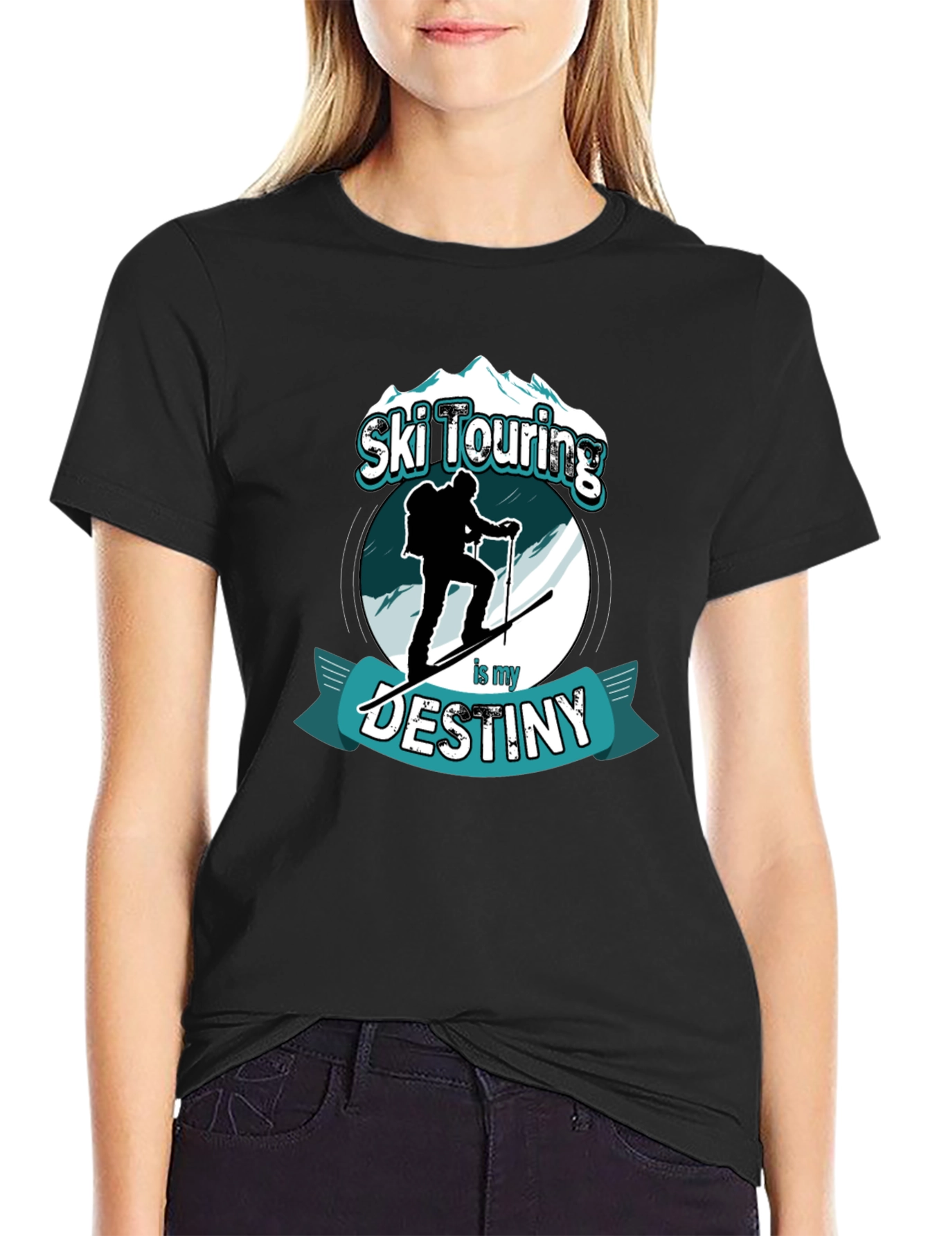 Ski Touring Destiny T-Shirt Black Graphic Tee