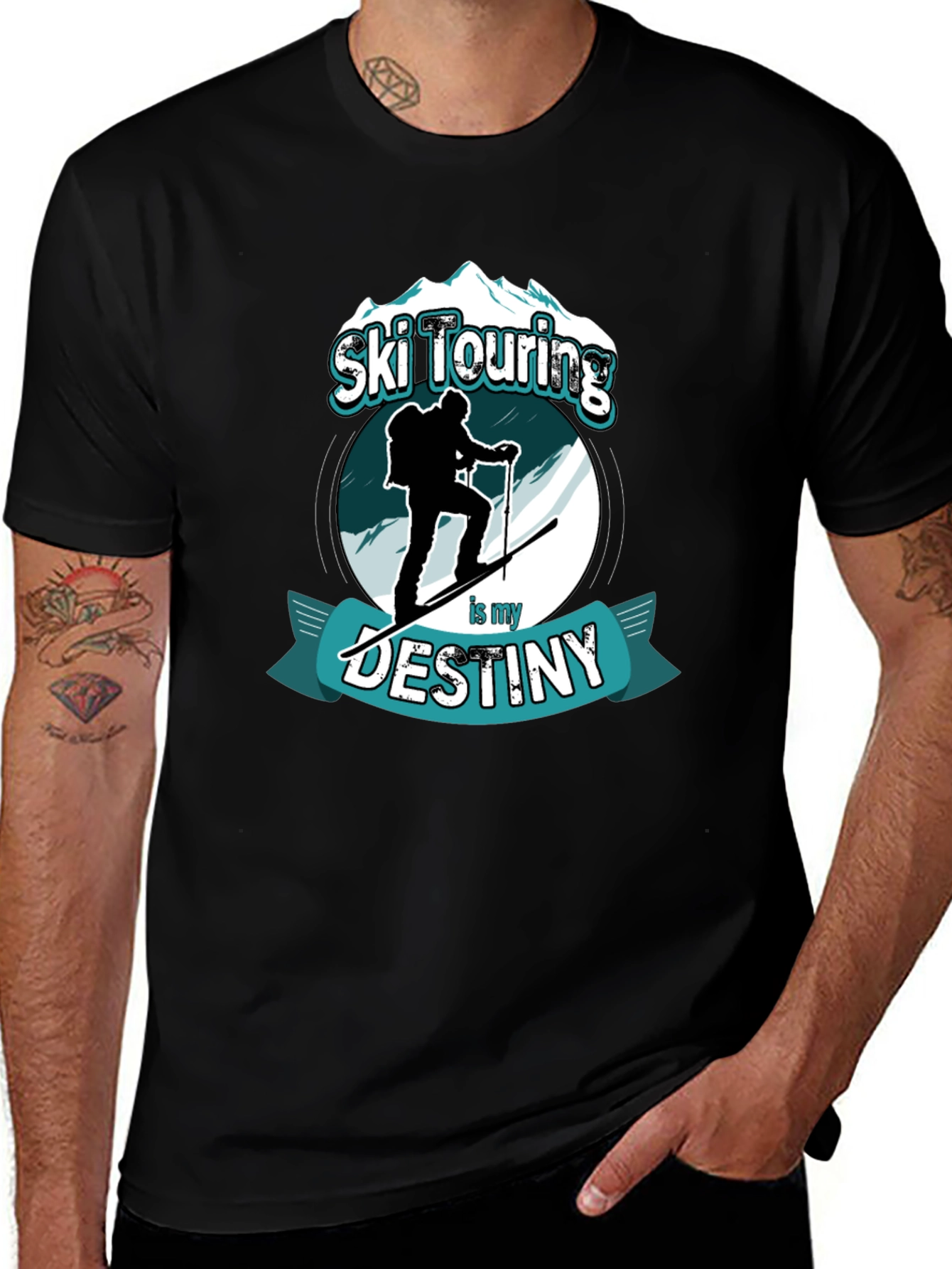 Ski Touring Destiny T-Shirt Black Graphic Tee