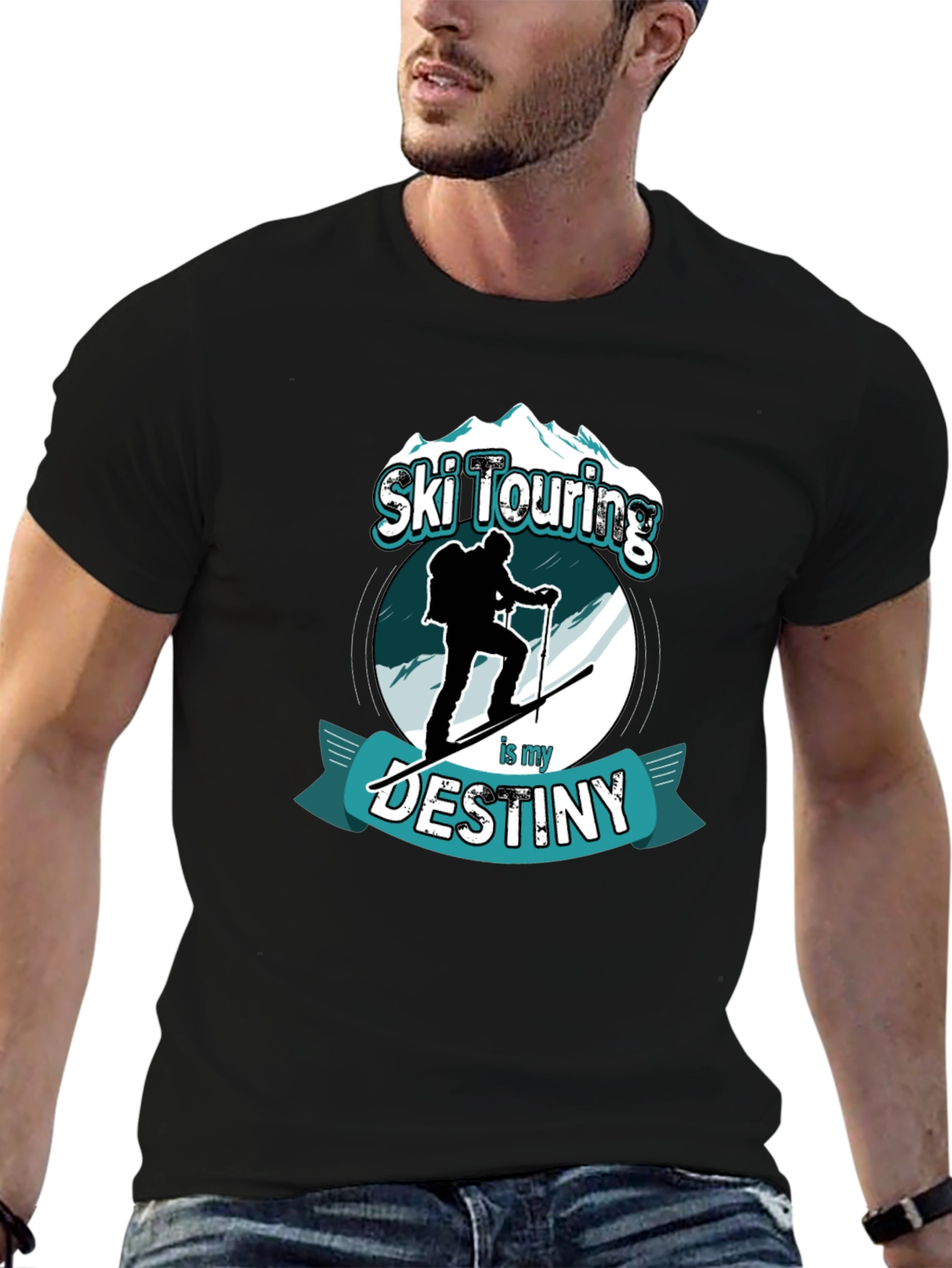 Ski Touring Destiny T-Shirt Black Graphic Tee