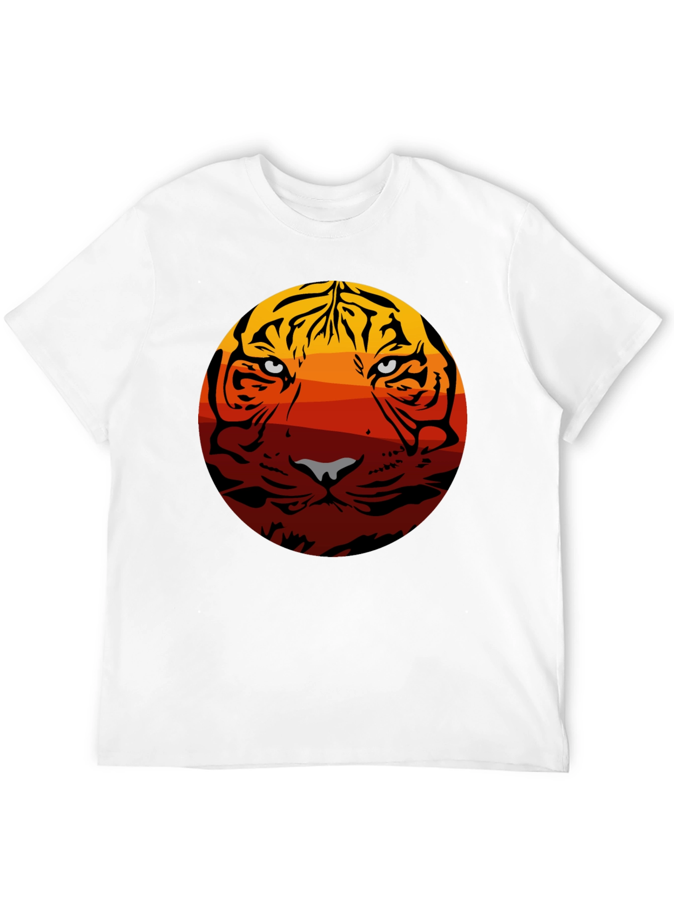 Tiger Sunset Graphic Tee - Black Cotton Blend