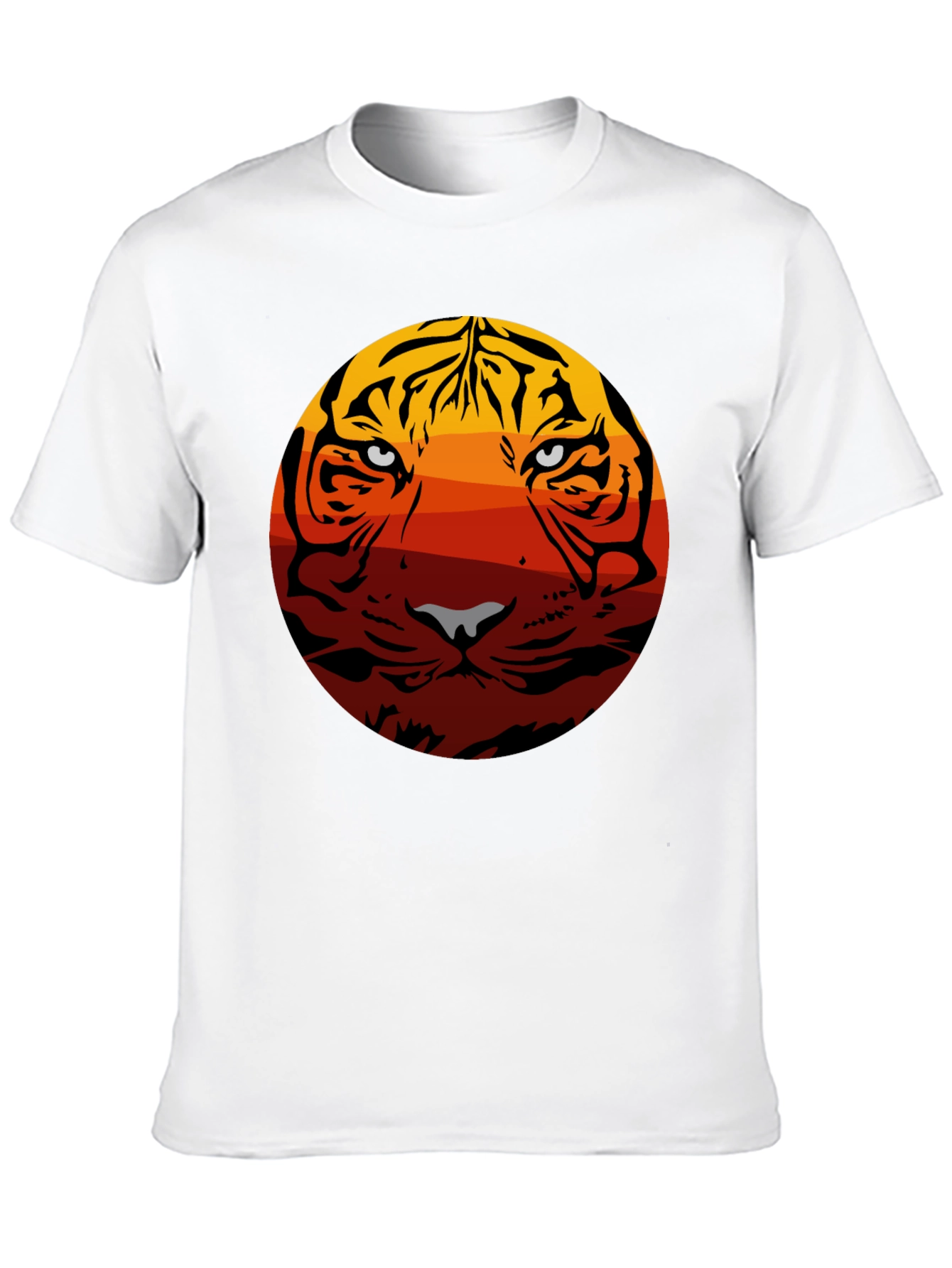Tiger Sunset Graphic Tee - Black Cotton Blend