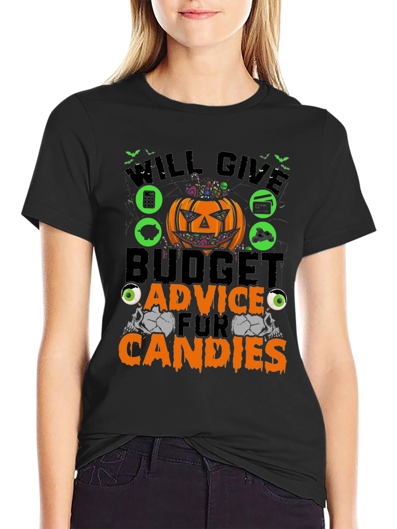 Budget Advice for Candies Halloween Black T-Shirt