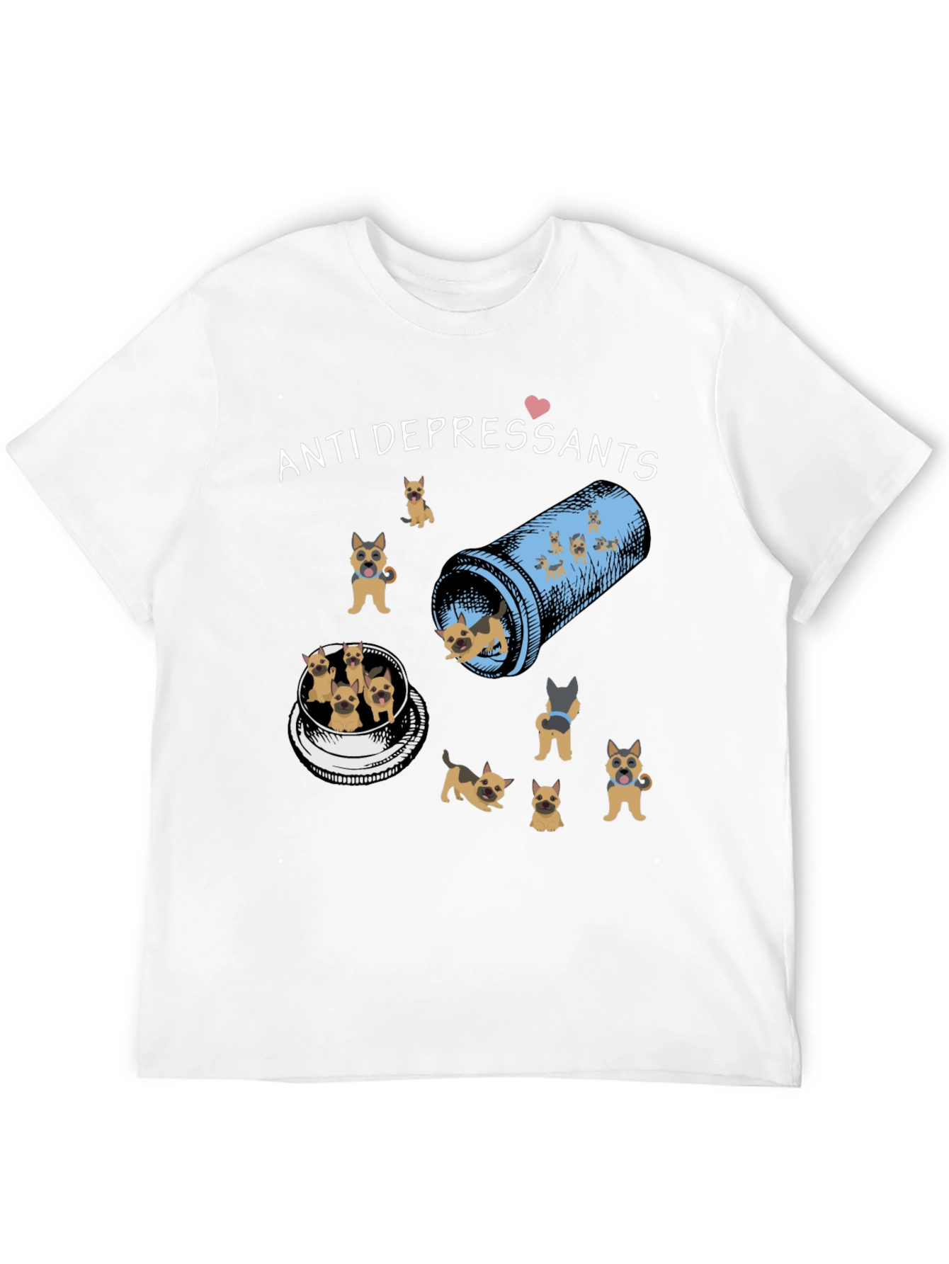 Anti-Depressants T-Shirt with Dog Design