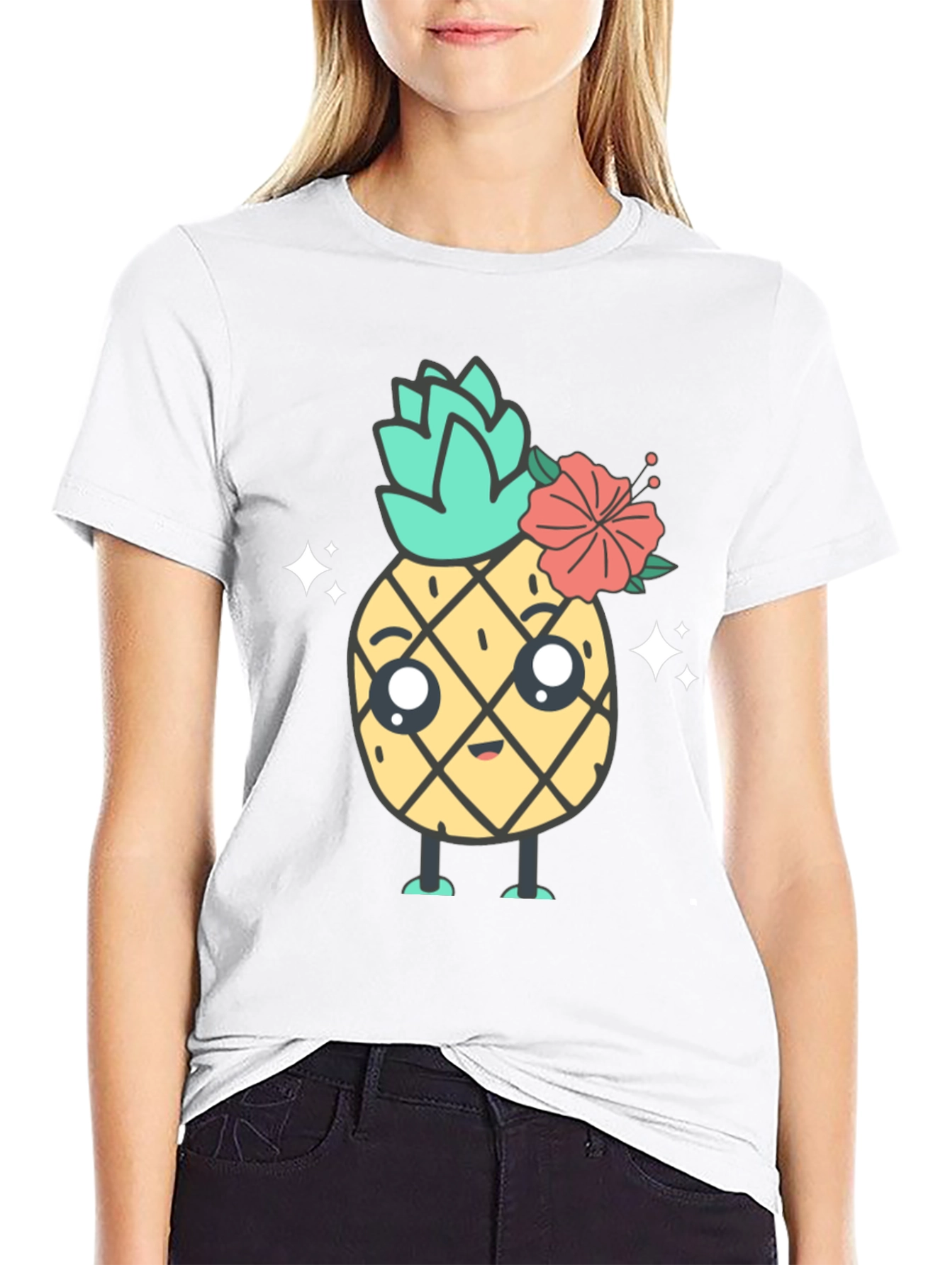 Cute Kawaii Pineapple Graphic Tee - Unisex