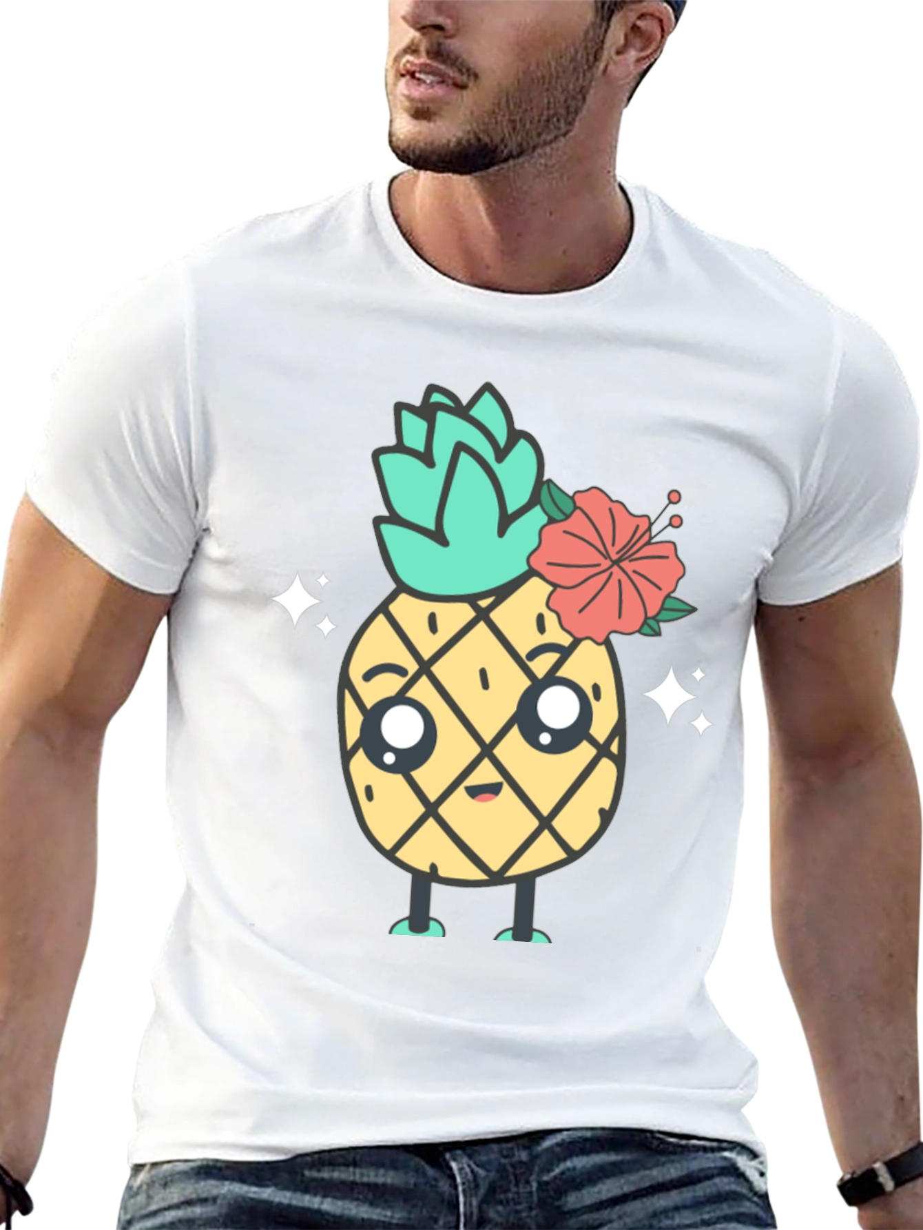 Cute Kawaii Pineapple Graphic Tee - Unisex
