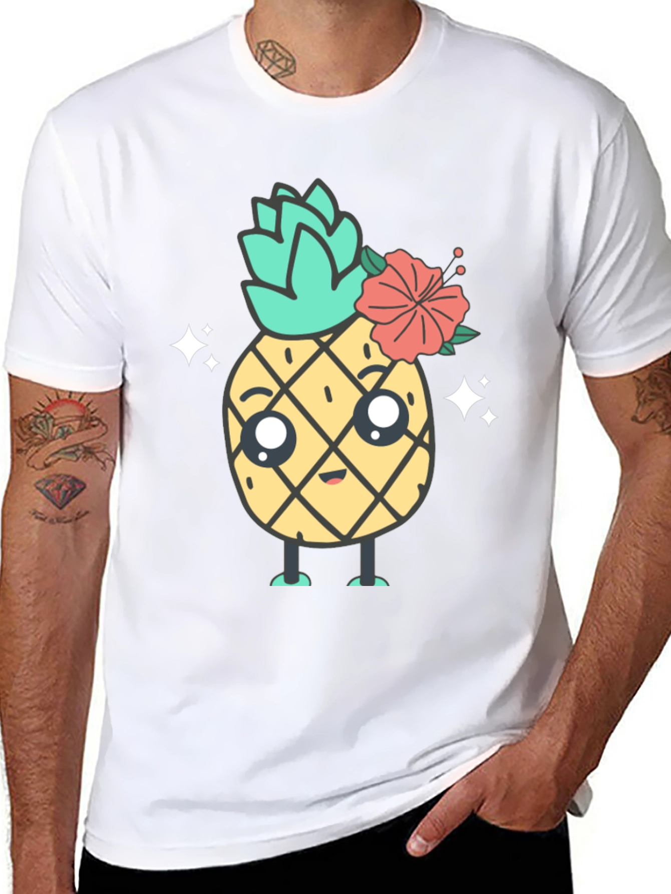 Cute Kawaii Pineapple Graphic Tee - Unisex