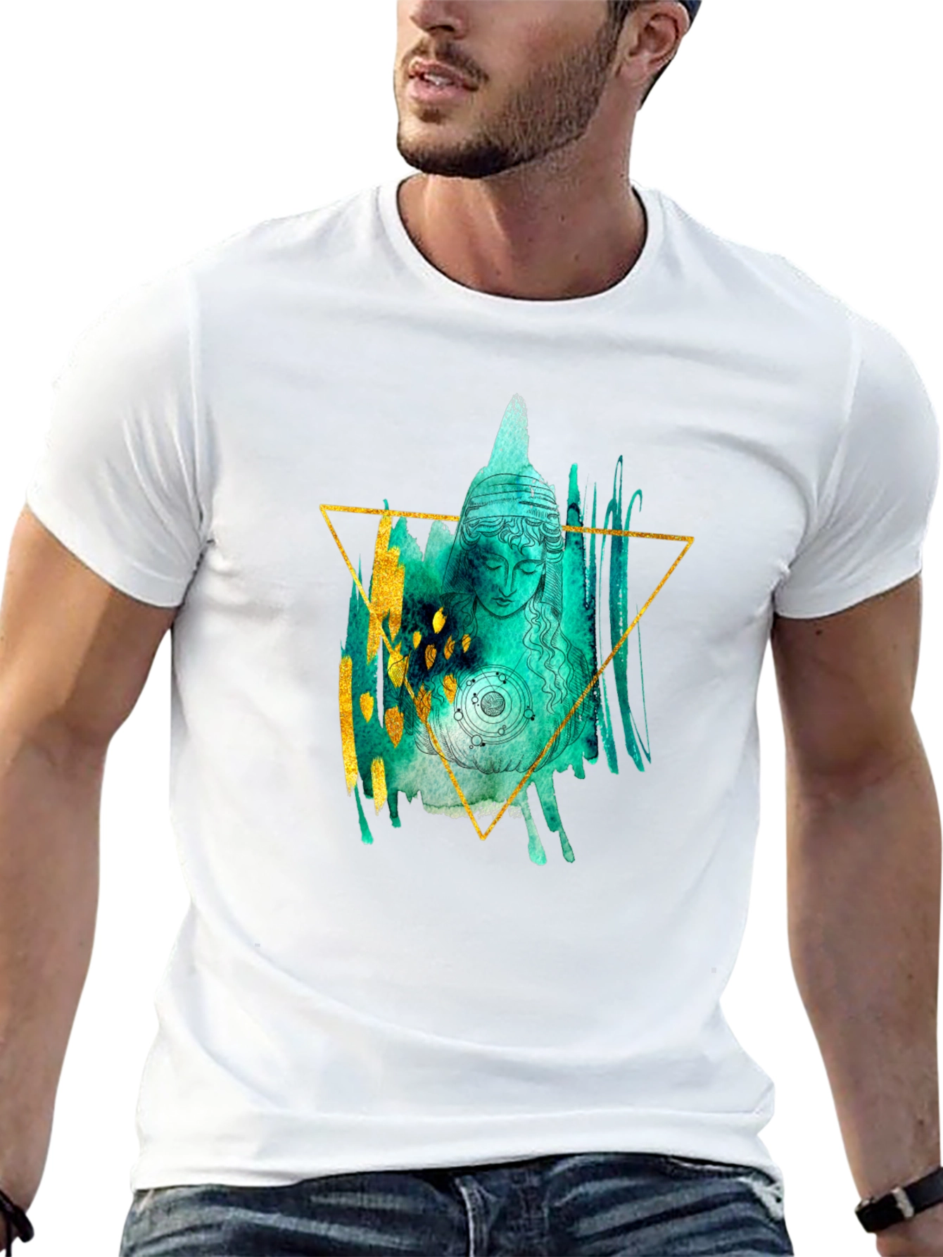 Abstract Buddha Graphic Tee - Unisex Black T-Shirt