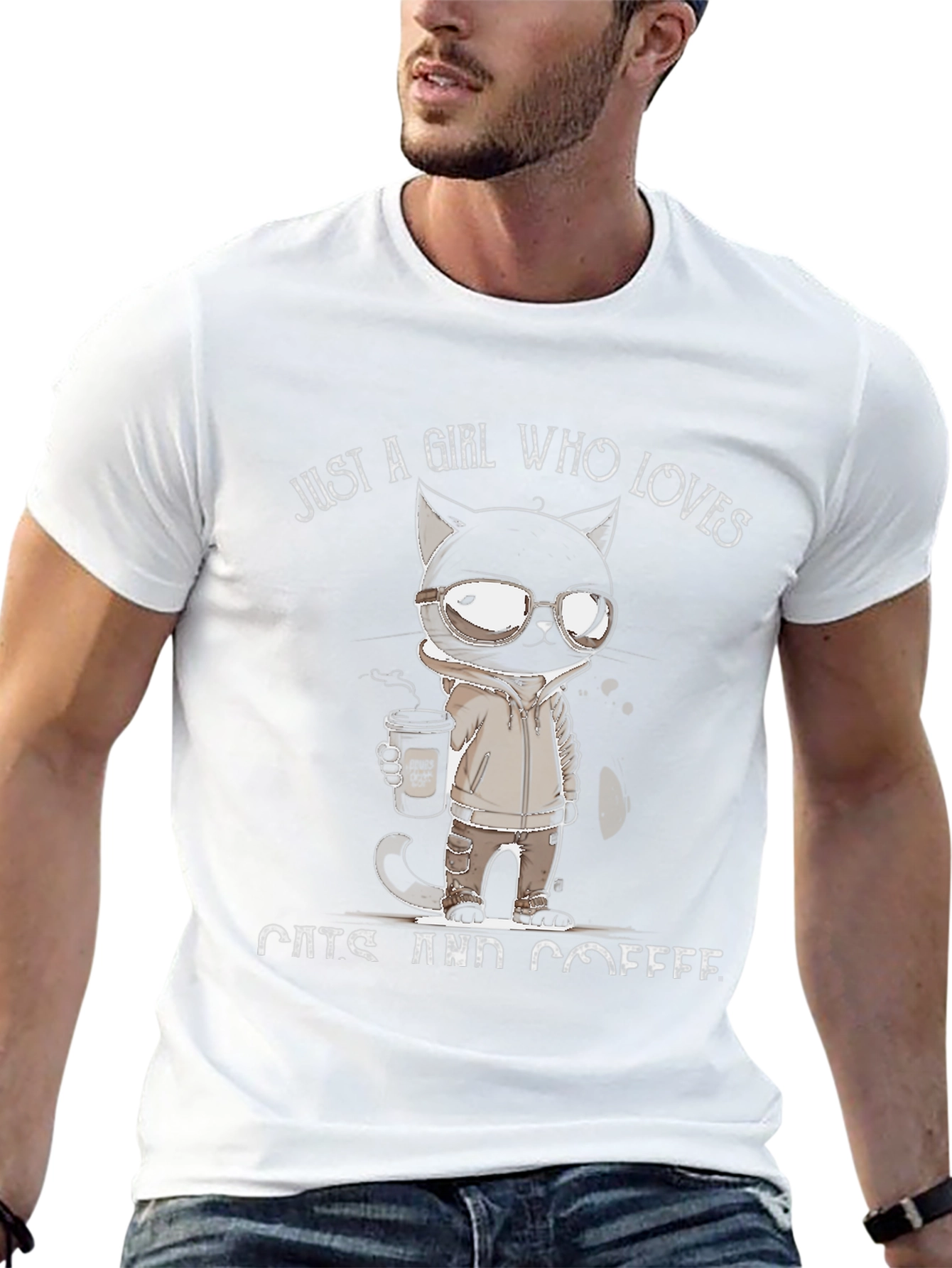 Girl Who Loves Cats and Coffee T-Shirt