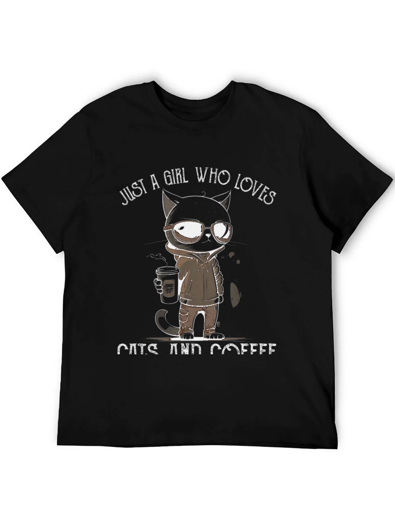 Girl Who Loves Cats and Coffee T-Shirt