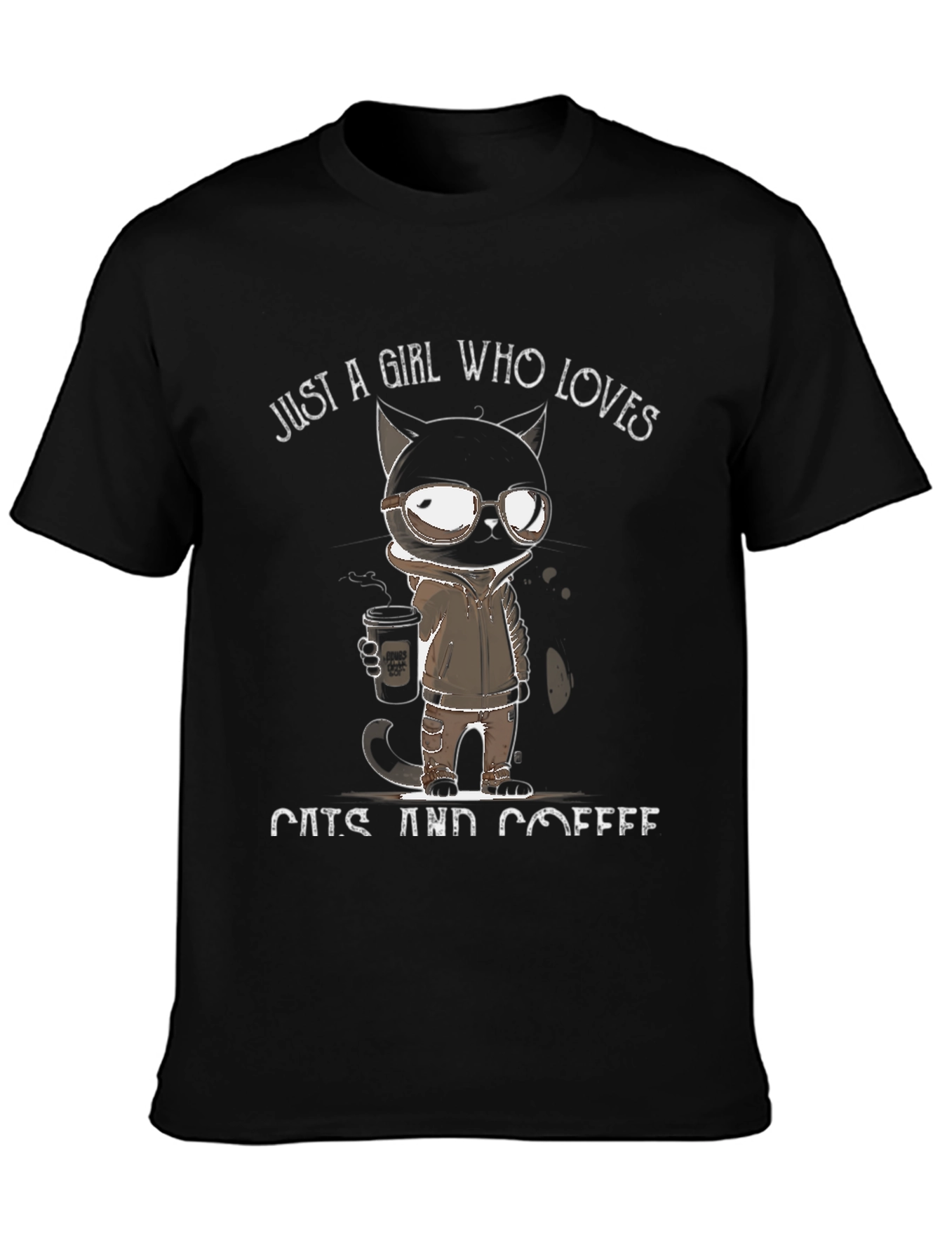 Girl Who Loves Cats and Coffee T-Shirt