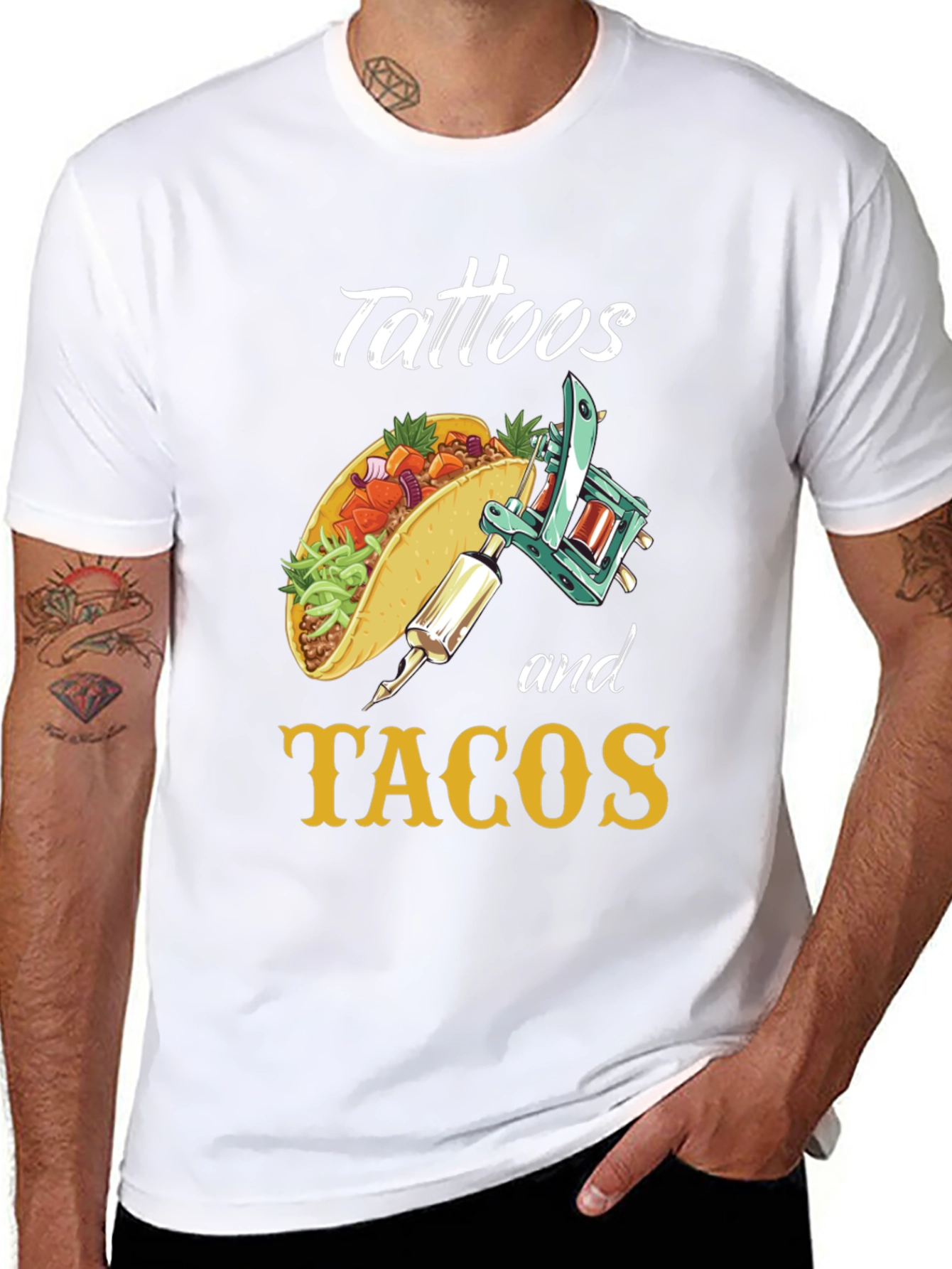 Tattoos and Tacos Funny Graphic Tee