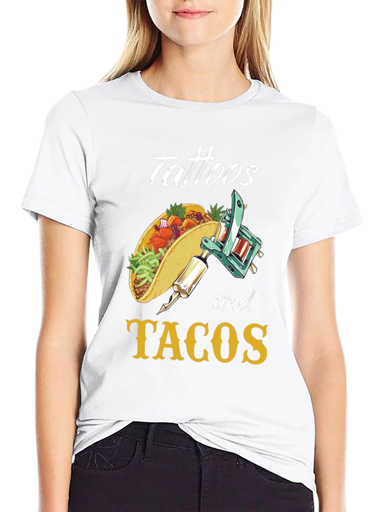 Tattoos and Tacos Funny Graphic Tee