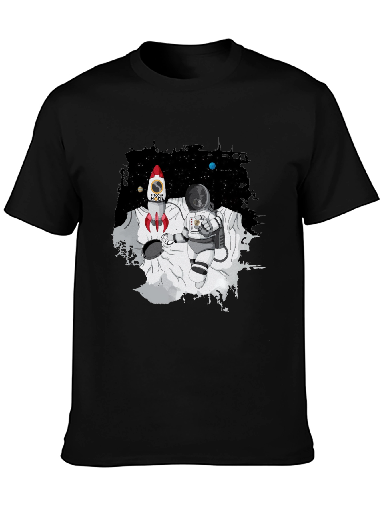 Bitcoin HODL Astronaut T-Shirt - Crypto Moon Landing